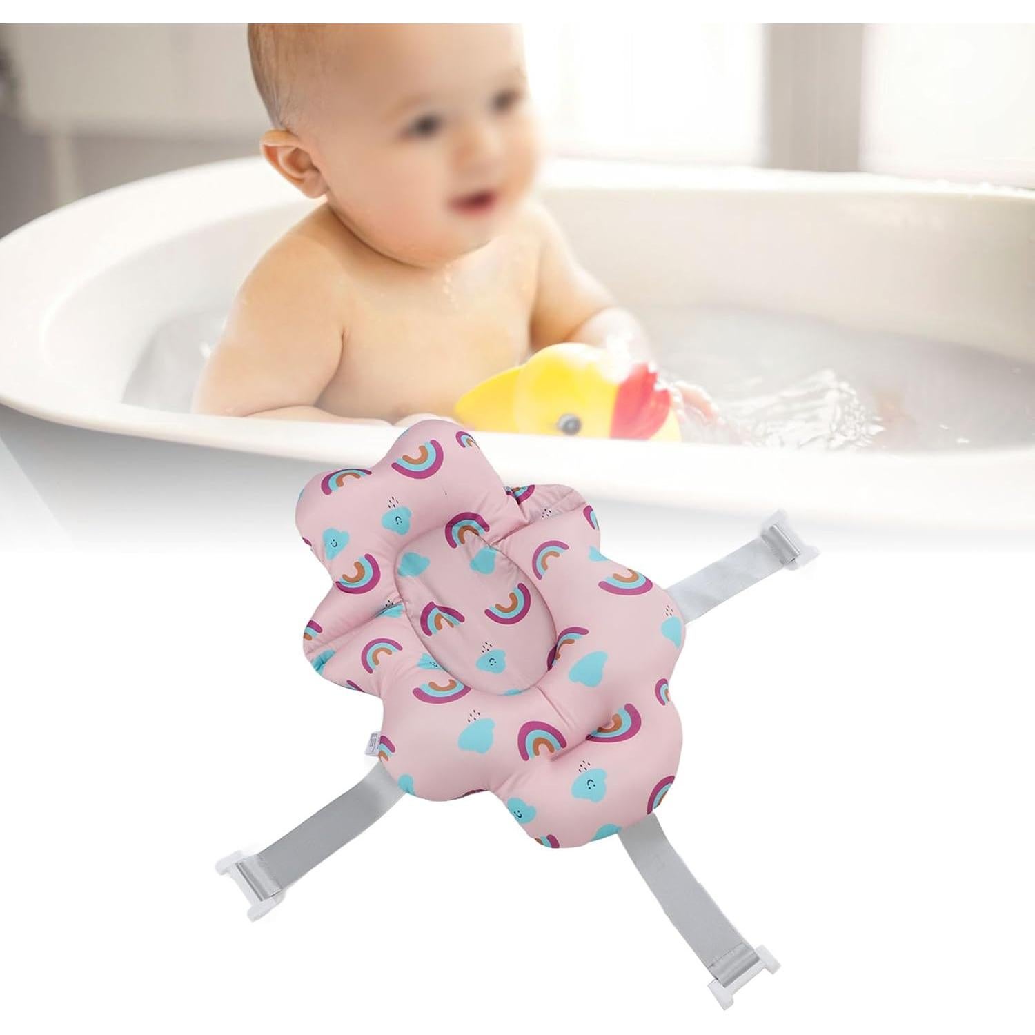 Asiento de Baño Plegable para Bebés Arcoíris - Cojín Seguro y Cómodo