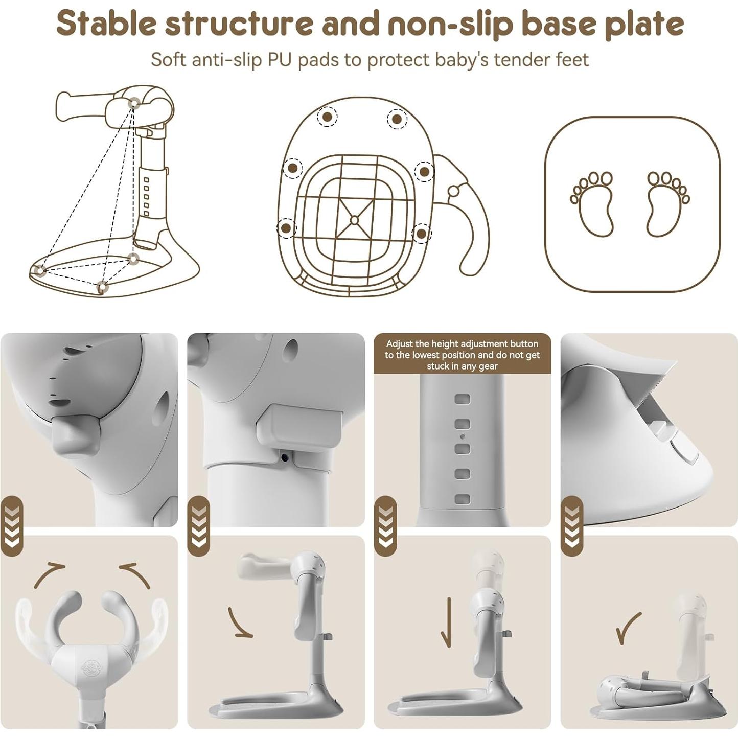 Soporte de Ducha Ajustable para Bebés Hebei Duoduohani Gris