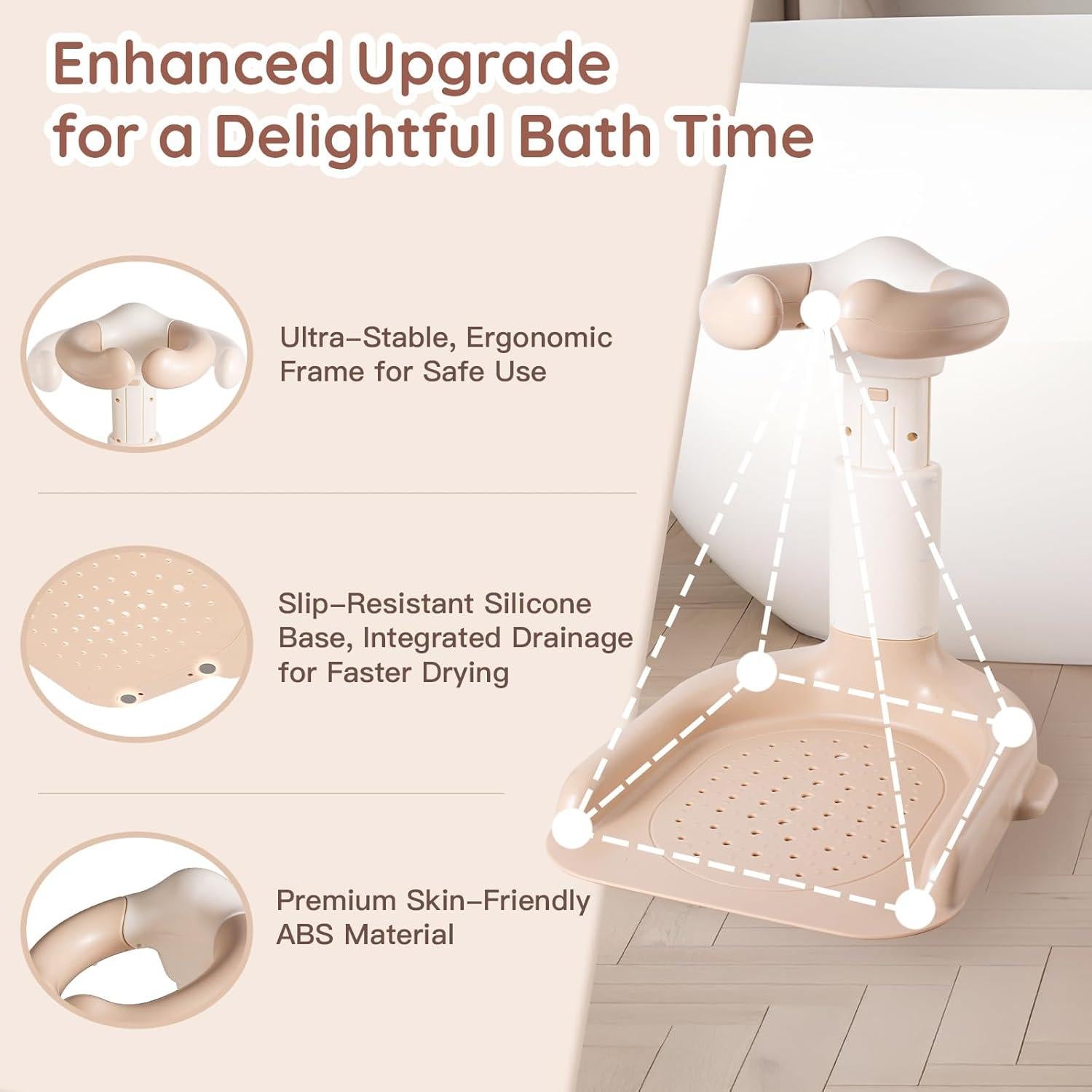 Soporte de Baño Ergonómico ZADBP para Bebés 6-36 meses