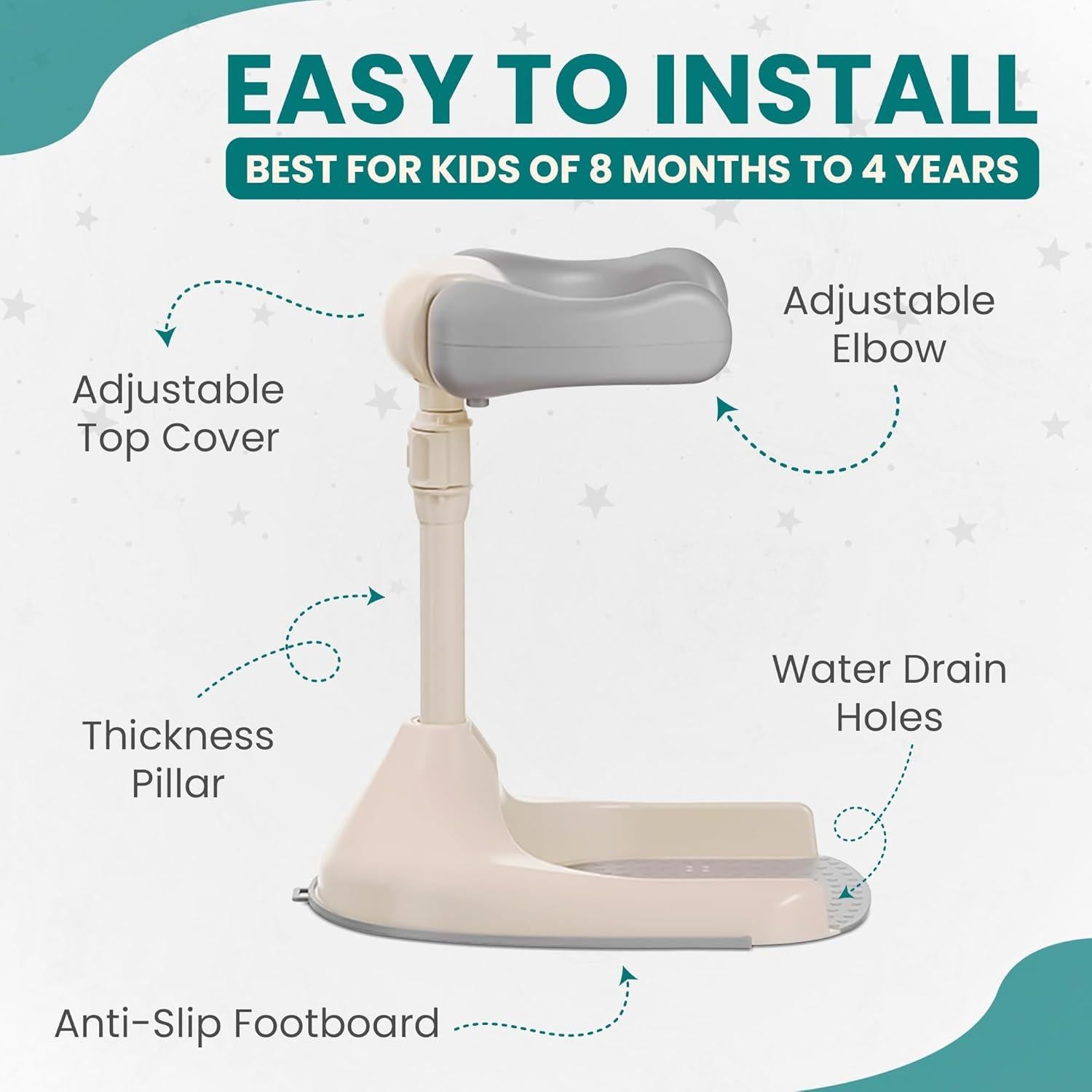 Bañera para Bebés MY PETE con Soporte Ajustable Antideslizante