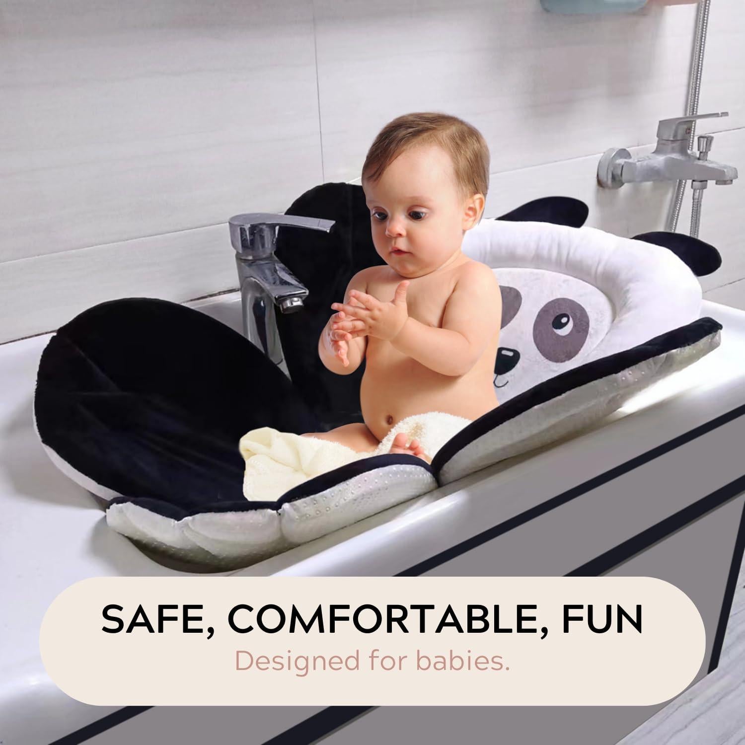 Almohadilla de Baño para Bebés PandaEar - Asiento Suave Negro