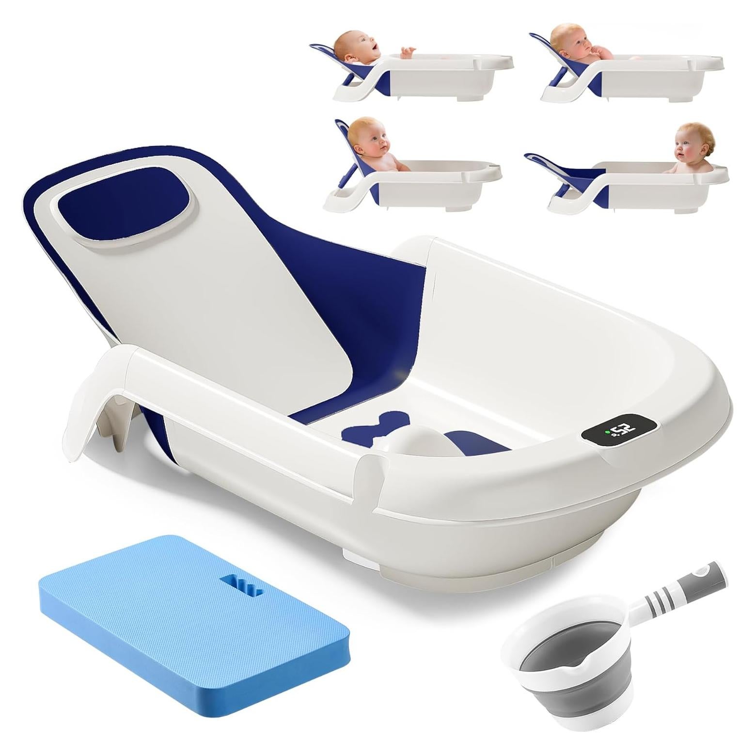 Bañera Reclinable para Bebés LAUJIA Azul 0-3 Años