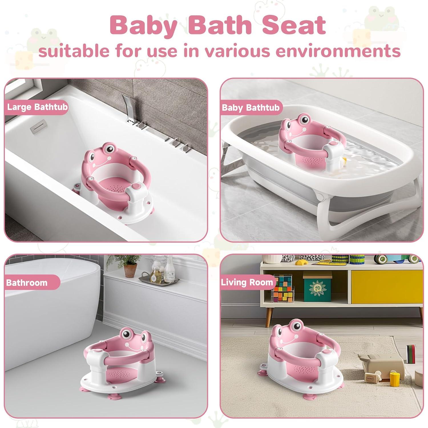 Asiento de Baño Antideslizante para Bebés Rana Rosa - 0.99 kg