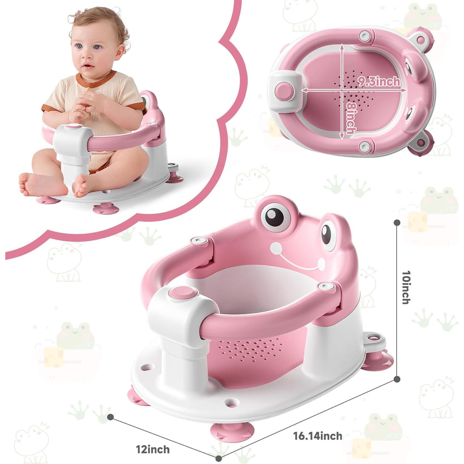 Asiento de Baño Antideslizante para Bebés Rana Rosa - 0.99 kg