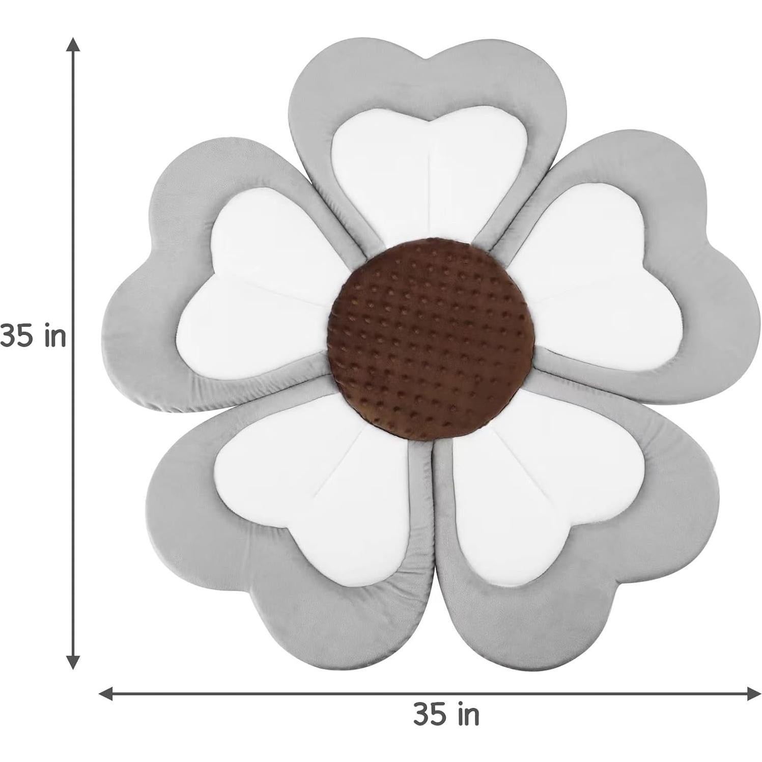 Almohadilla de Baño para Bebés PandaEar - Flor Gris 88.9 cm