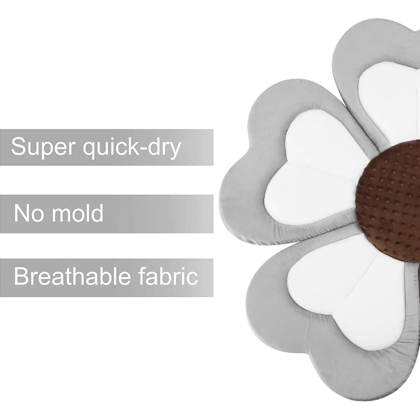 Almohadilla de Baño para Bebés PandaEar - Flor Gris 88.9 cm