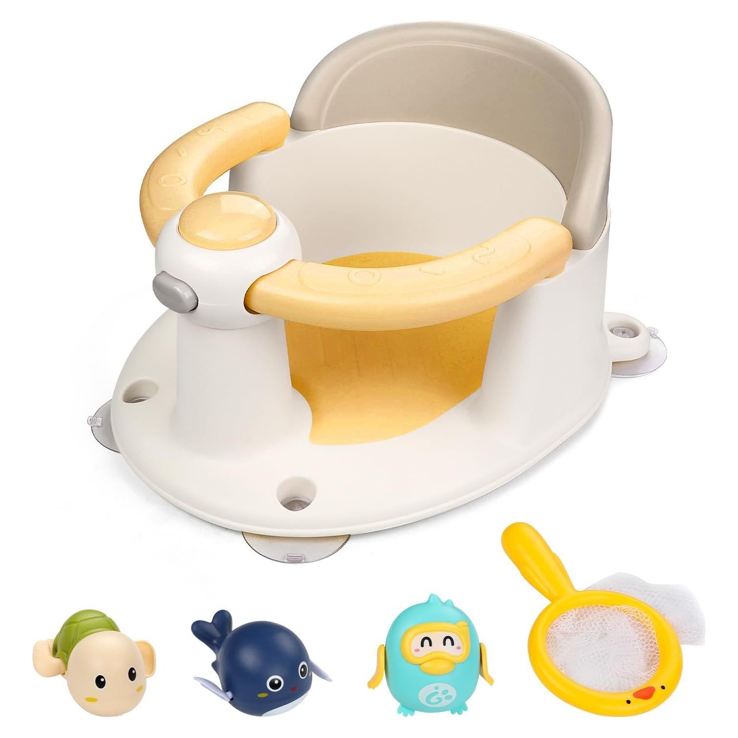 Asiento de Baño para Bebés Amarillo Antideslizante 1.2kg