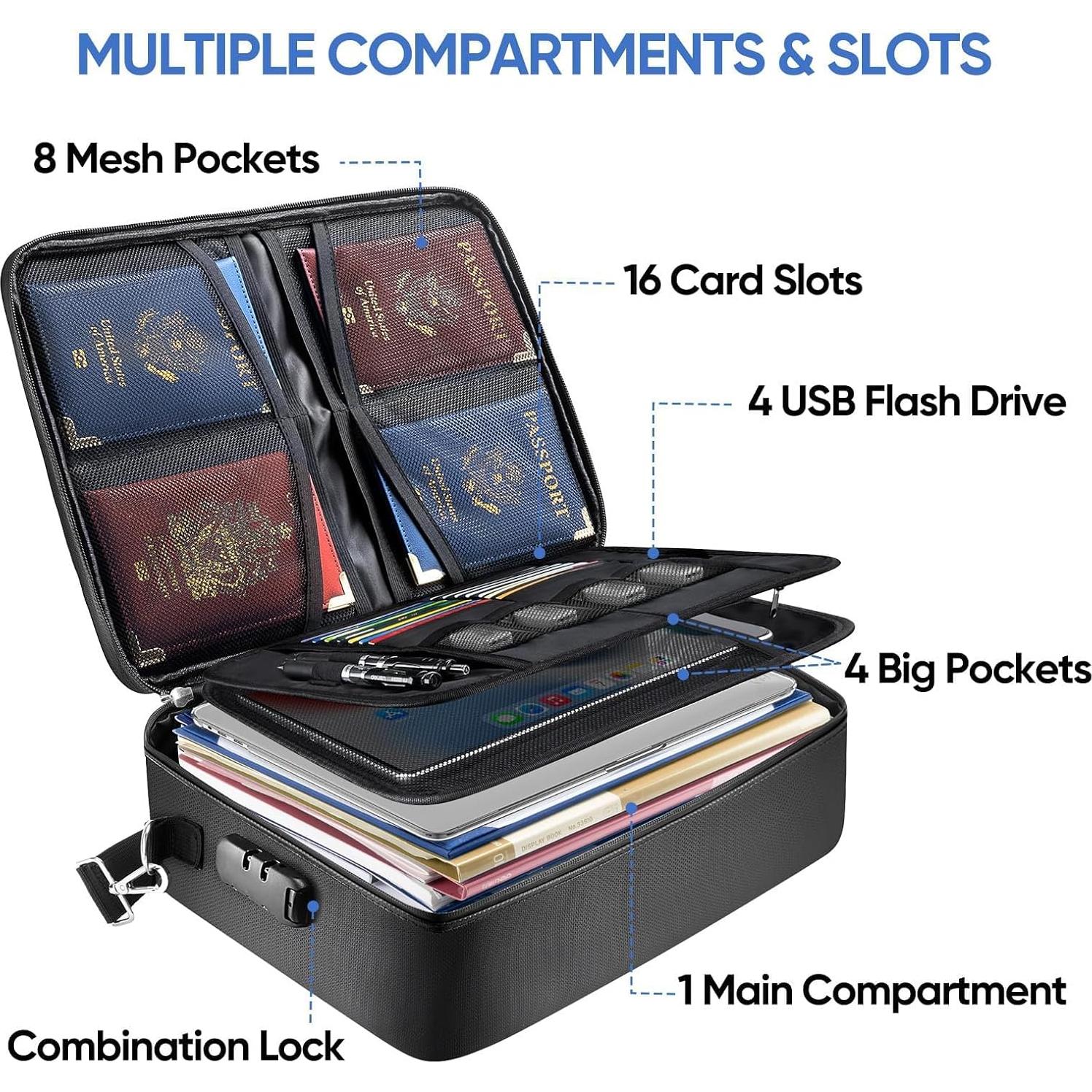 Caja de Documentos a Prueba de Fuego BALEINE 15x11x4 Negro