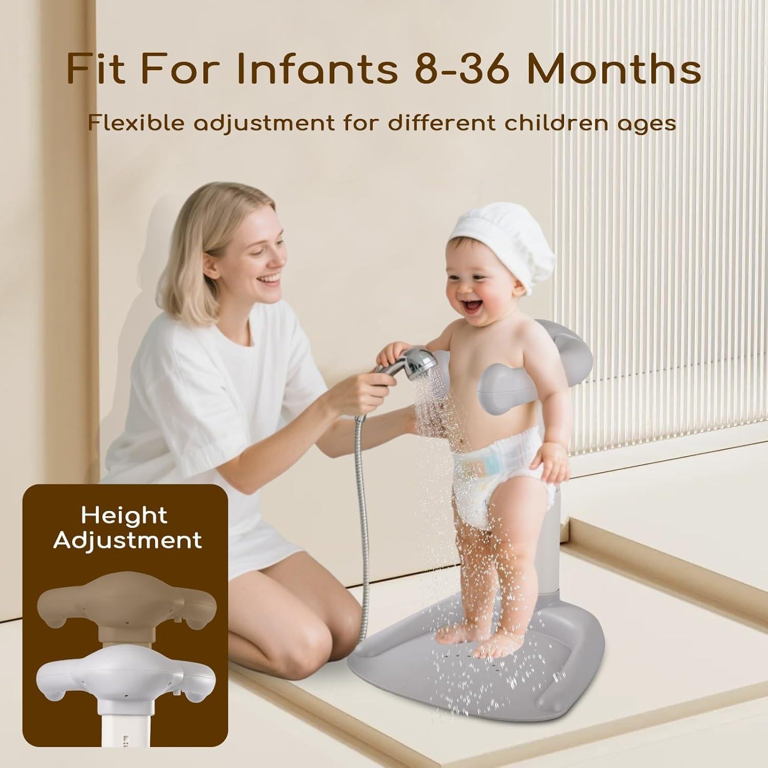 Soporte de Ducha para Bebés Dollate Ajustable 8-36 Meses