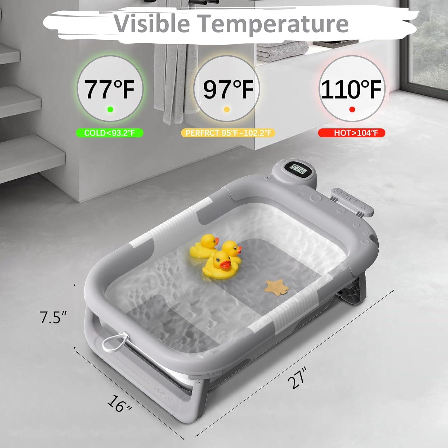 Bañera Plegable para Bebés Reeple con Cojín y Sensor de Temperatura