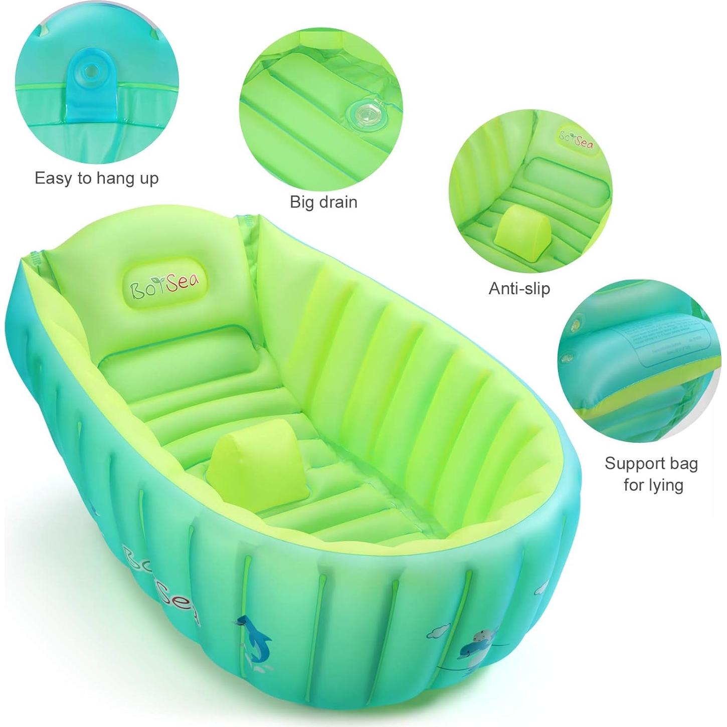 Bañera Inflable para Bebés Boysea con Cuerno Antideslizante