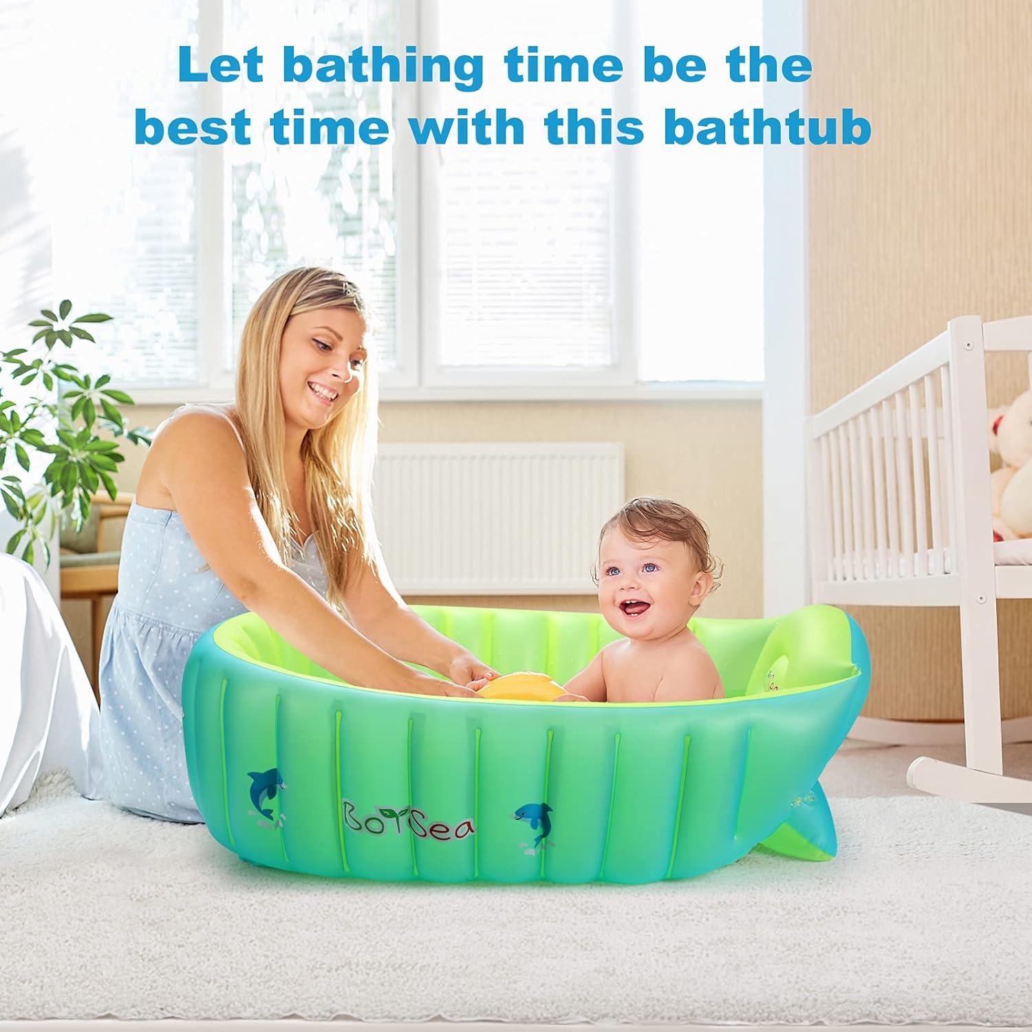 Bañera Inflable para Bebés Boysea con Cuerno Antideslizante