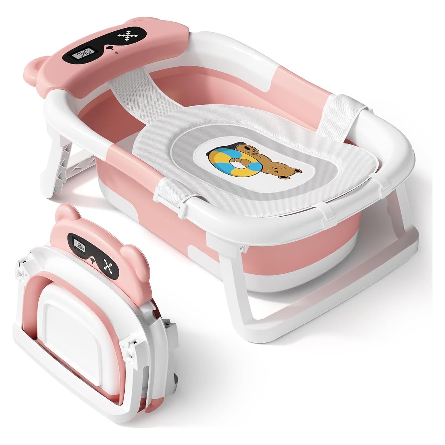 Bañera Plegable para Bebé Avidor Rosa - 0 a 18 Meses