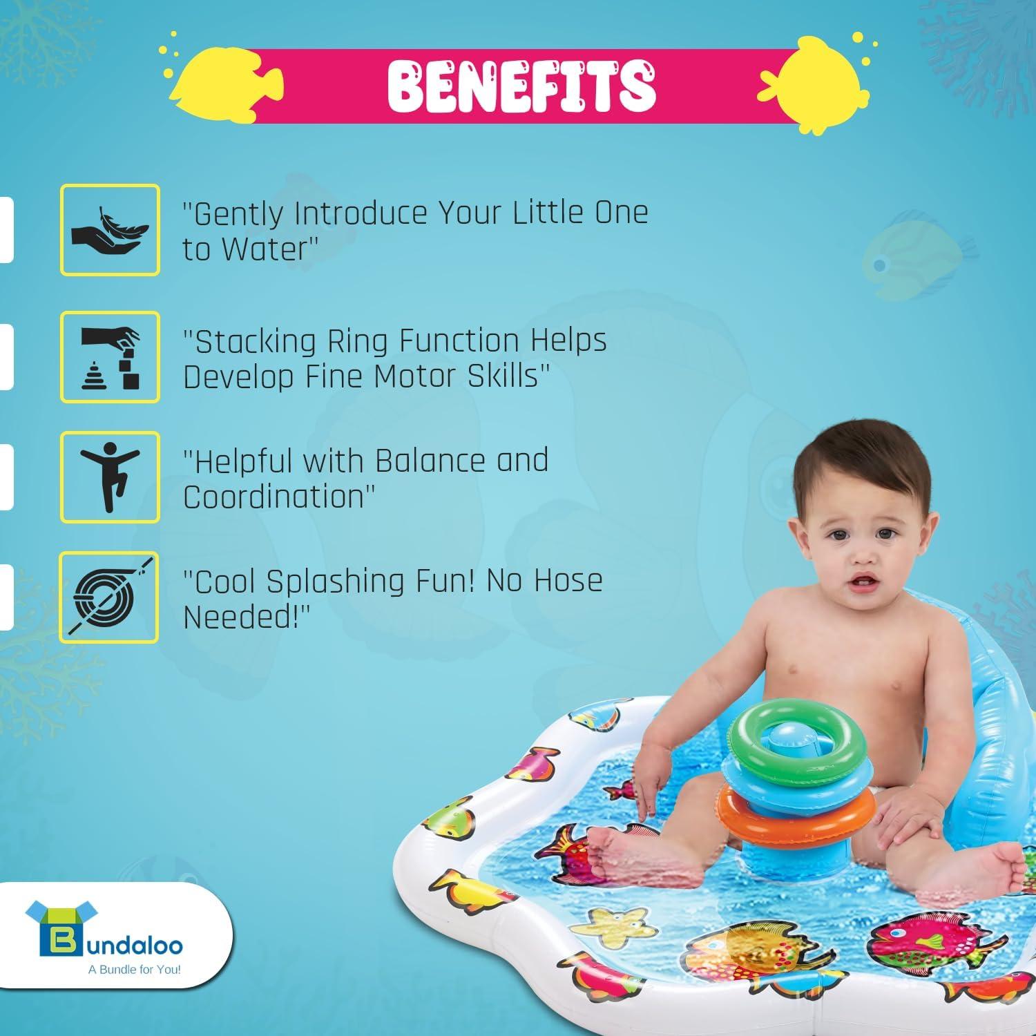 Alfombra Splash para Bebés Bundaloo - Acuática Inflable 76 cm