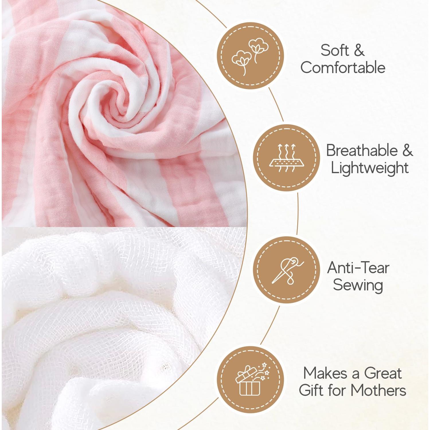 Toalla con Capucha de Muselina 4 Paquetes HardNok 81x81 cm