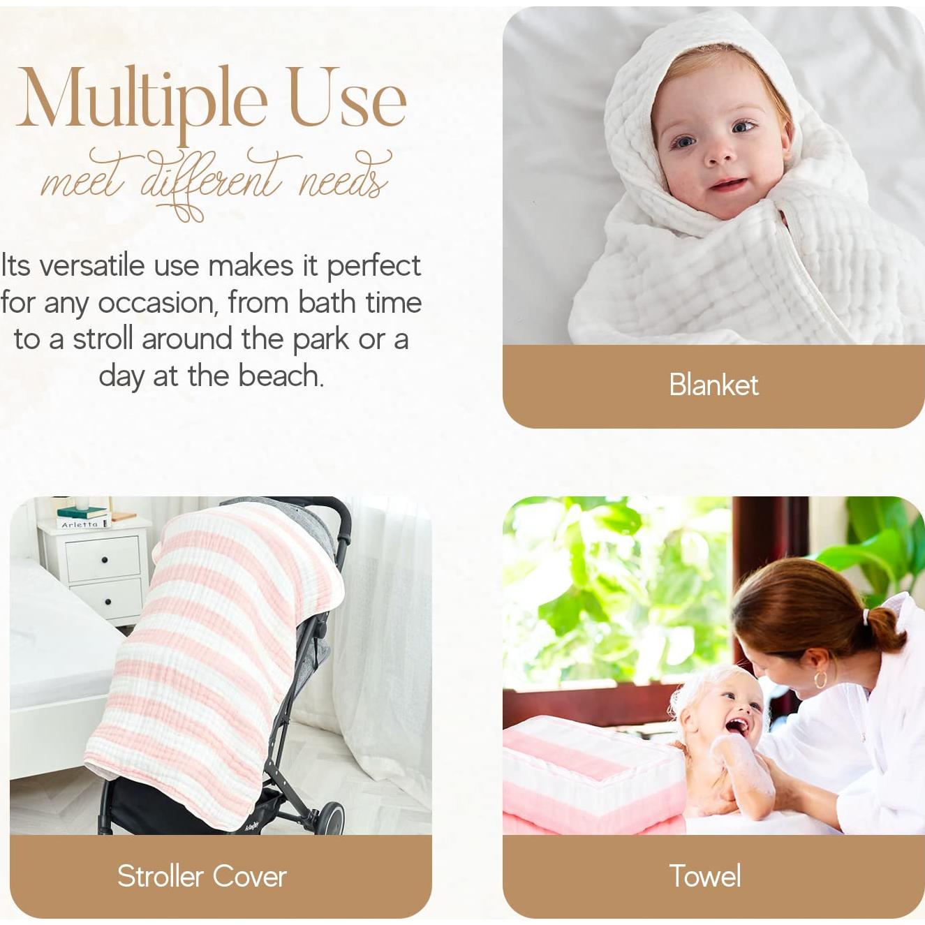 Toalla con Capucha de Muselina 4 Paquetes HardNok 81x81 cm