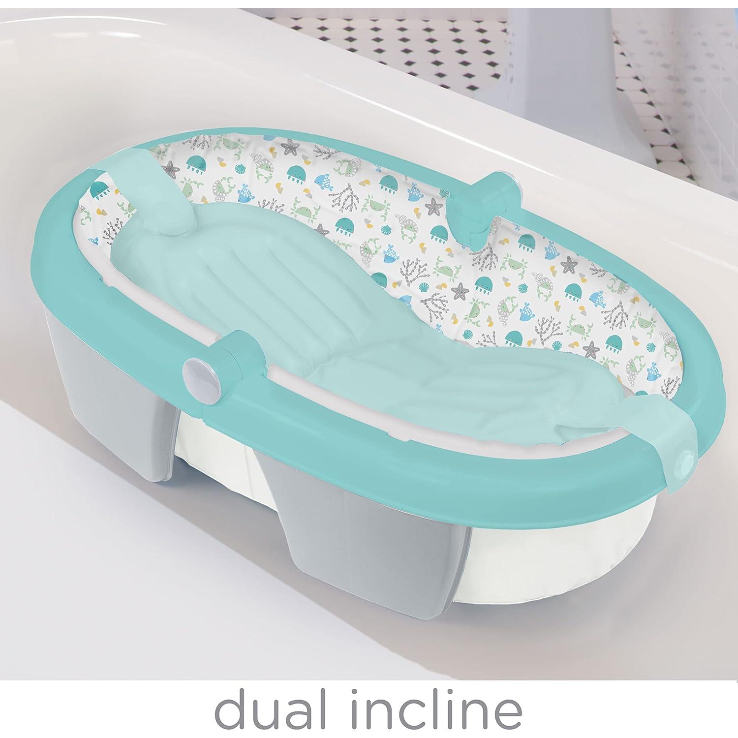 Bañera Plegable para Bebés Summer Bajo el Mar - Compacta y Duradera