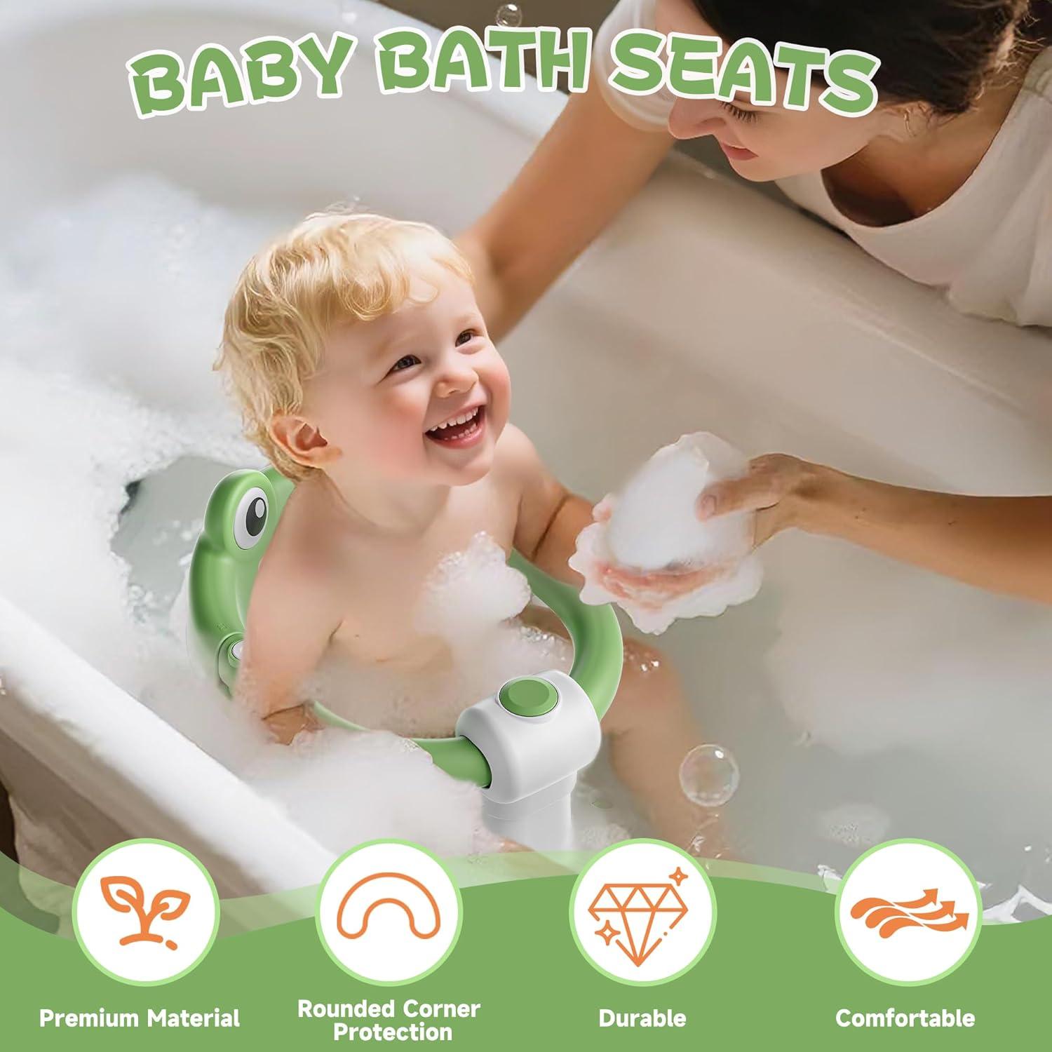 Asiento de Baño para Bebés Verde YT-8899 con Ventosas y Cojín