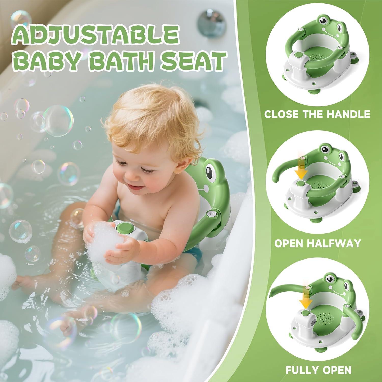 Asiento de Baño para Bebés Verde YT-8899 con Ventosas y Cojín