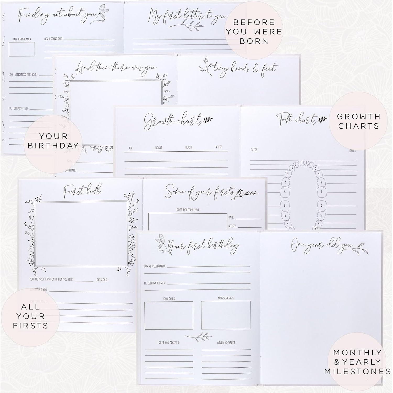 Libro de Recuerdos para Bebés Minimalista - 60 Páginas