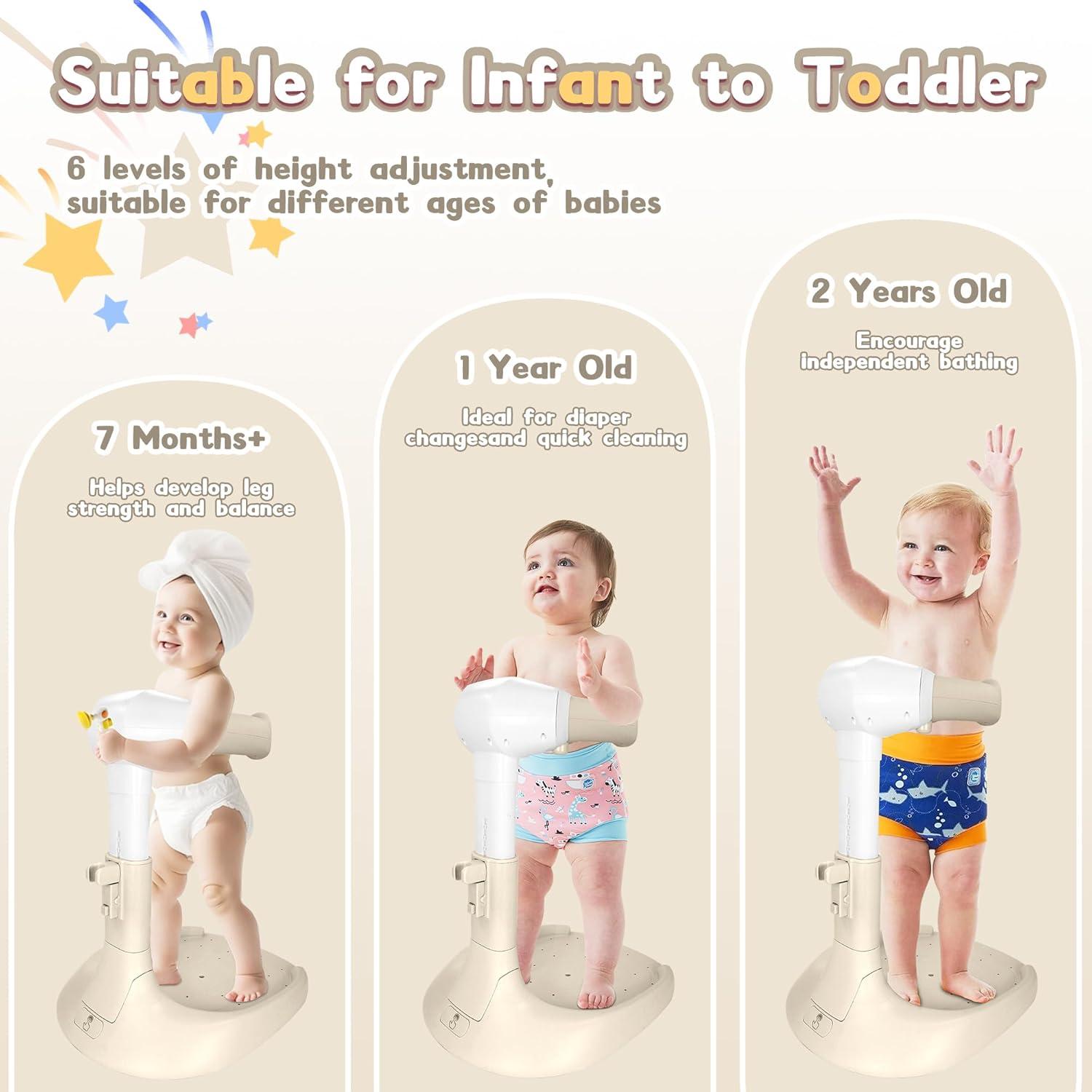 Soporte para Ducha de Bebé Plegable con Base Antideslizante