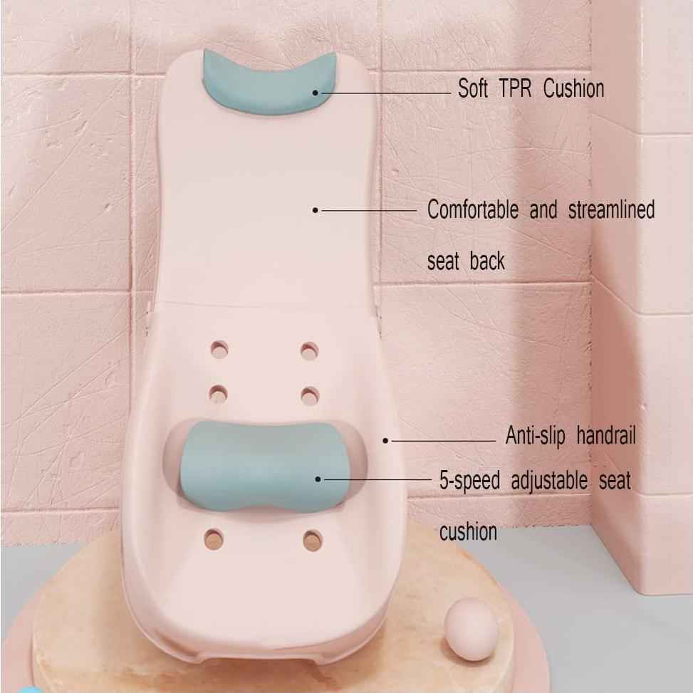 Silla de Champú Ajustable Rosa para Niños 3-10 Años