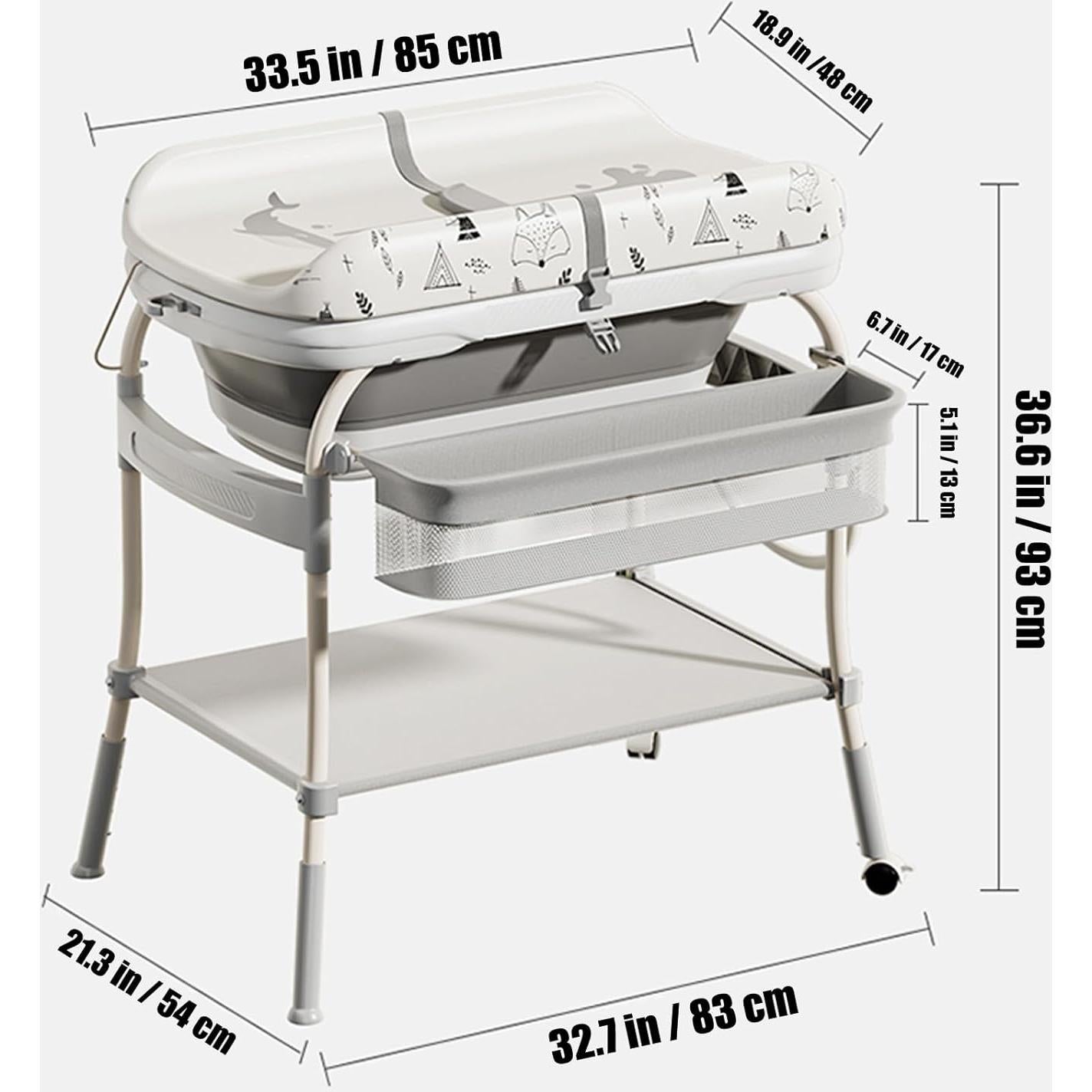 Bañera y Mesa de Cambio PandaEar 2-en-1 Ajustable