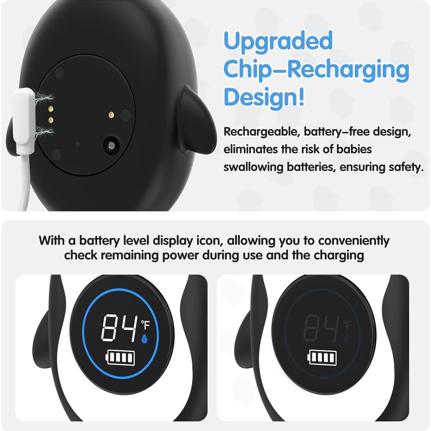 Termómetro de baño recargable Ledfaah pingüino 11.3cm