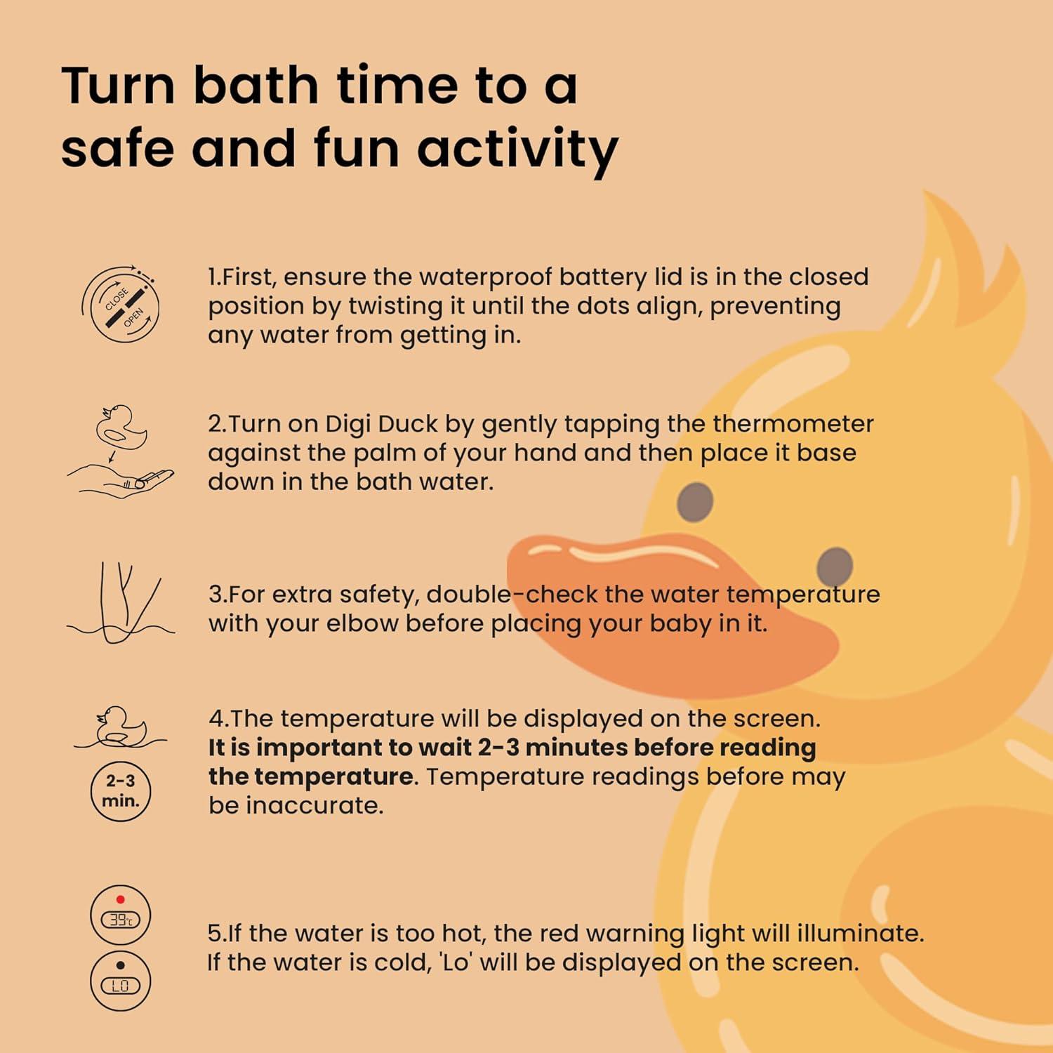 Termómetro Digital de Agua TensCare Digi Patito Amarillo