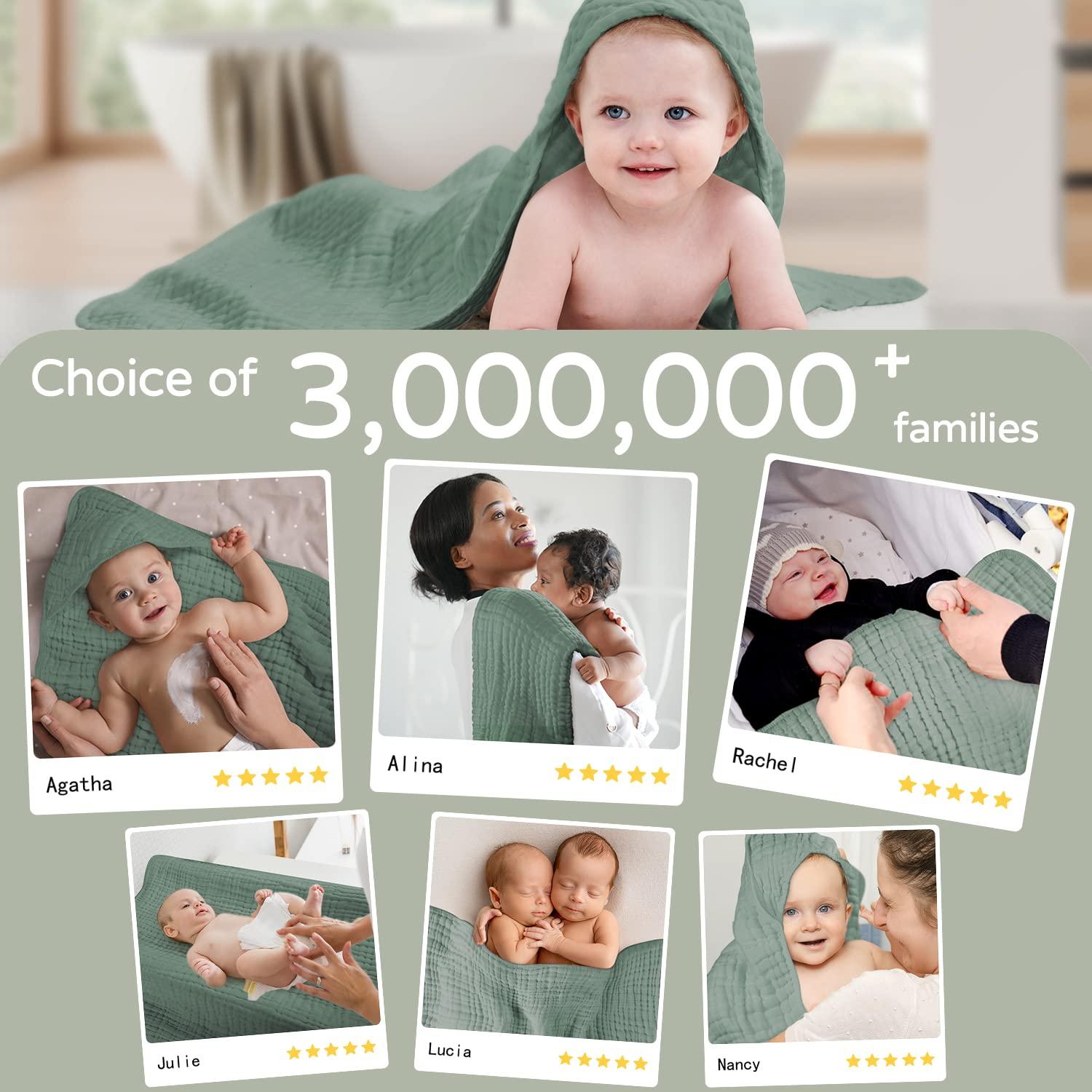 Toalla con Capucha Yoofoss 81x81cm Algodón Muselina Verde