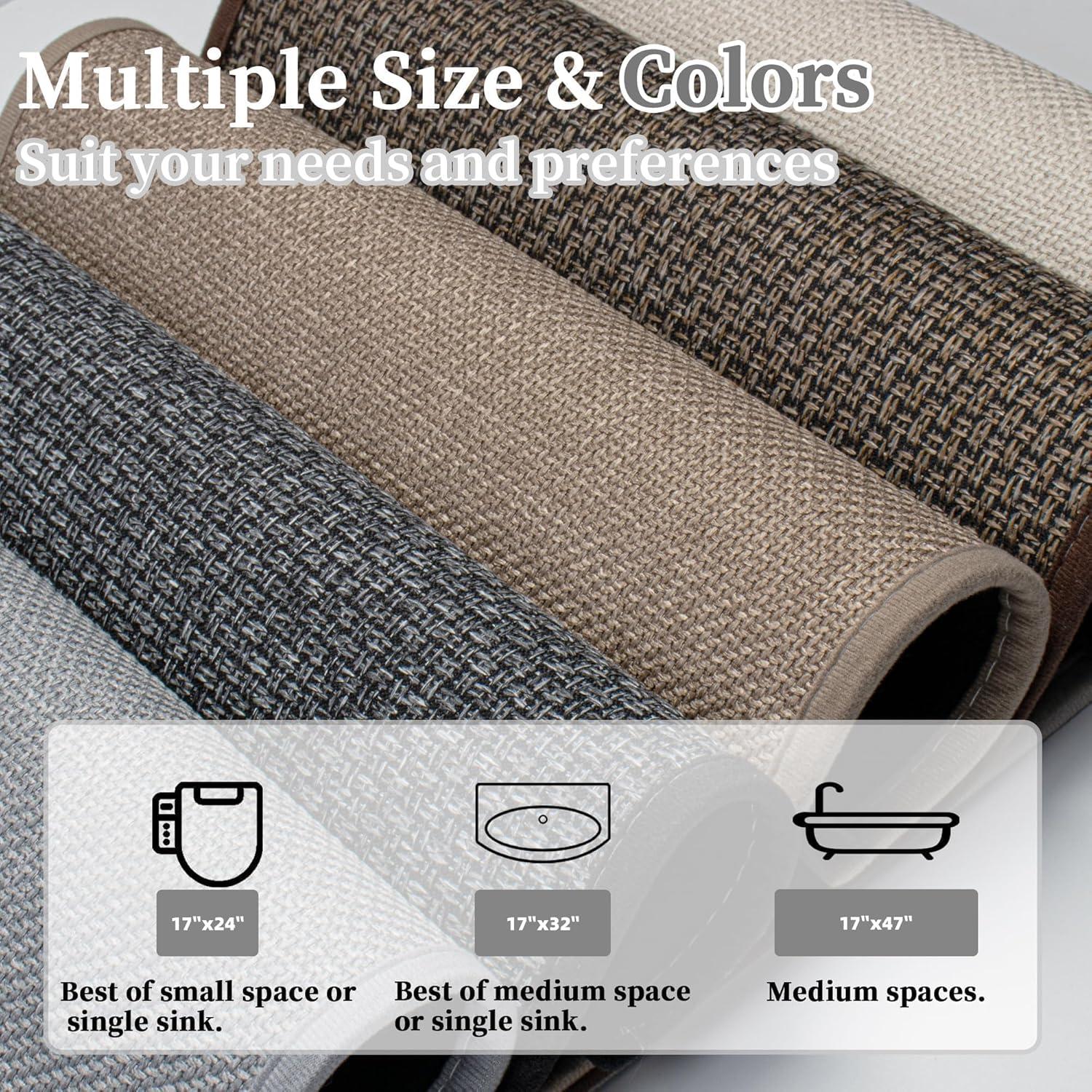 Alfombra de baño AevitasX 43x61 cm beige antideslizante