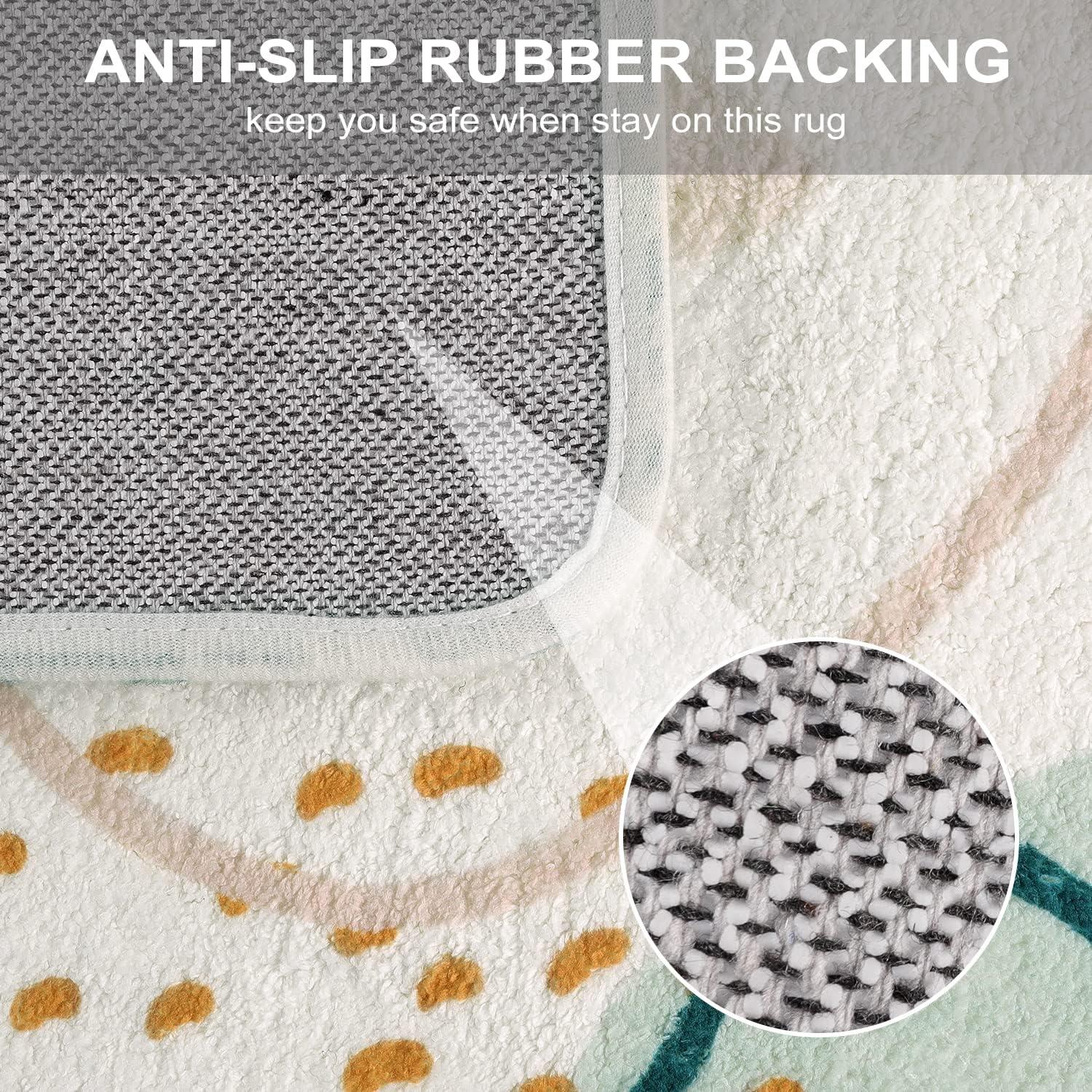 Alfombra de Baño Uphome Moderna Abstracta Verde 50x79cm