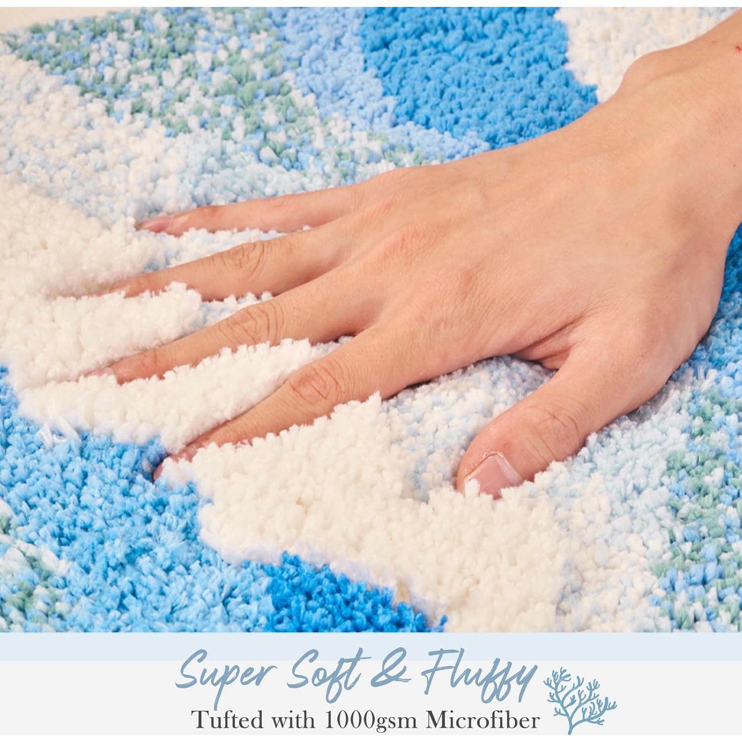 Alfombra de Baño DyeFury Olas del Océano 31x21 Antideslizante