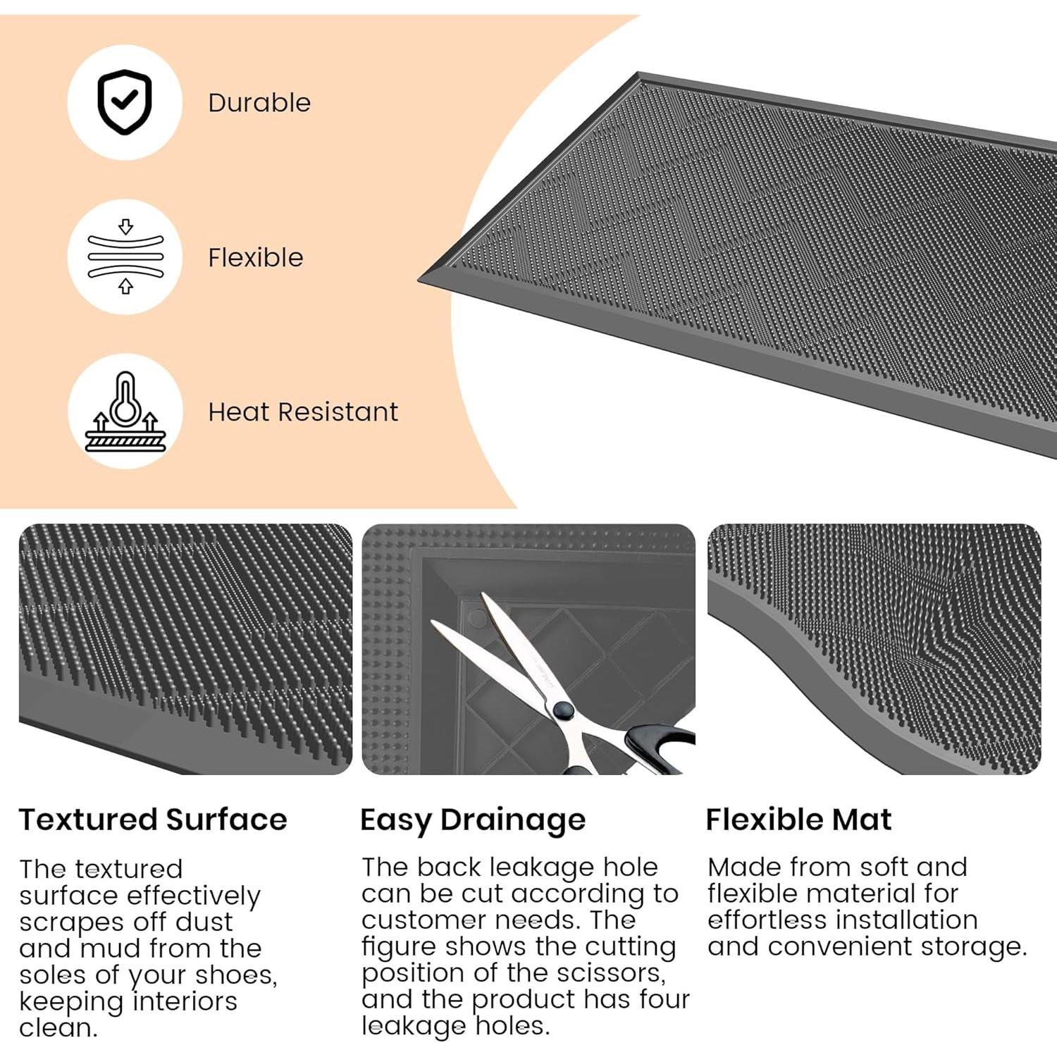 Alfombrilla de goma multipropósito HAMARA 90x43cm Gris