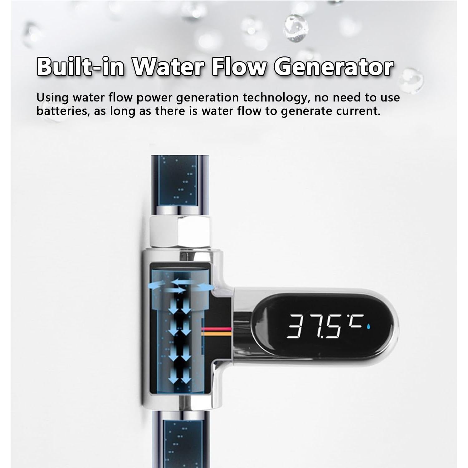 Termómetro de Ducha Crayfomo JIA-T-073 LED Digital 360°