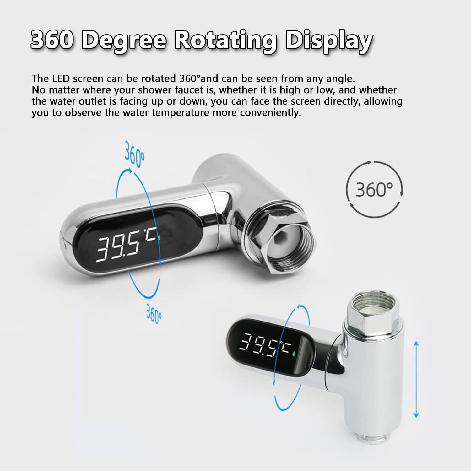 Termómetro de Ducha Crayfomo JIA-T-073 LED Digital 360°