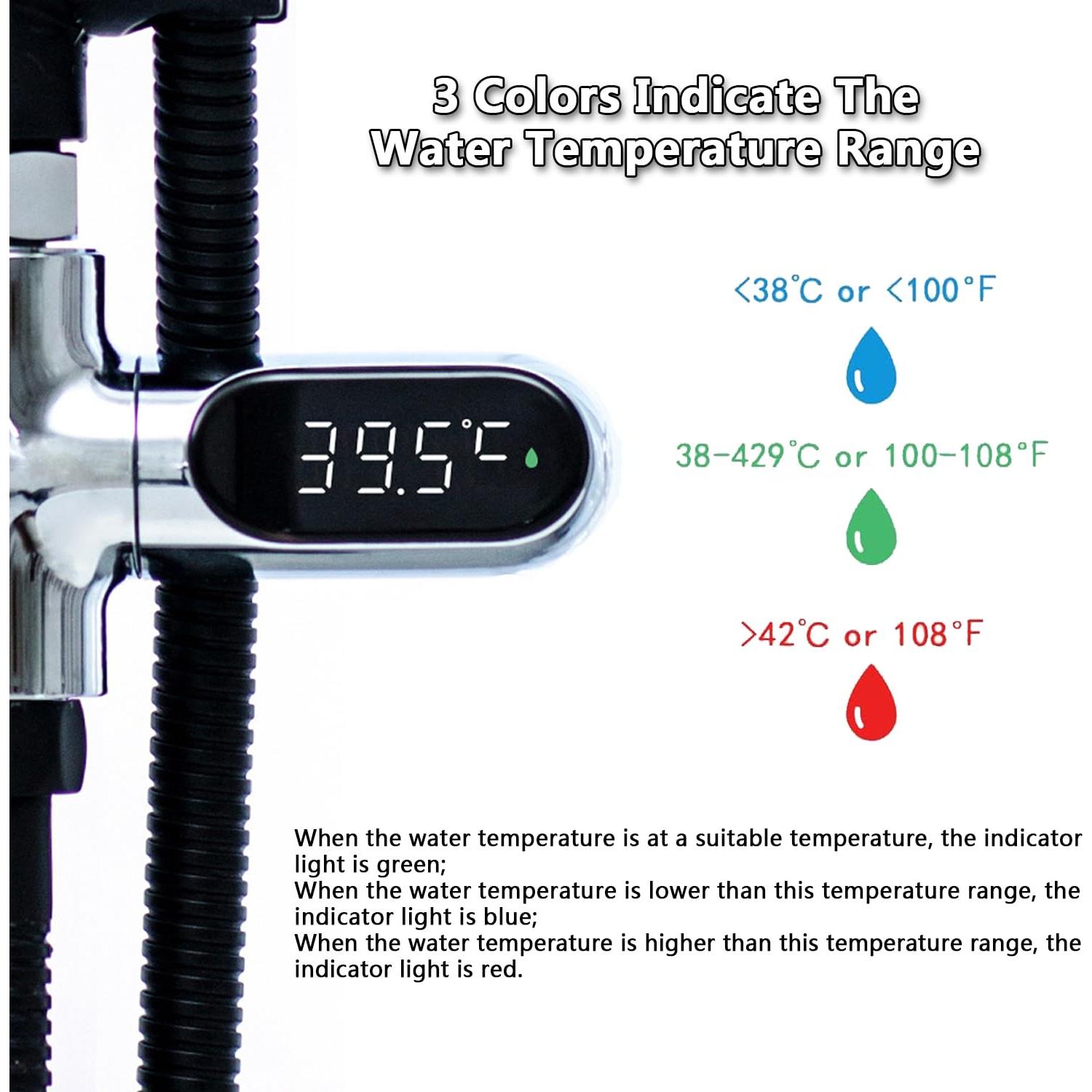 Termómetro de Ducha Crayfomo JIA-T-073 LED Digital 360°