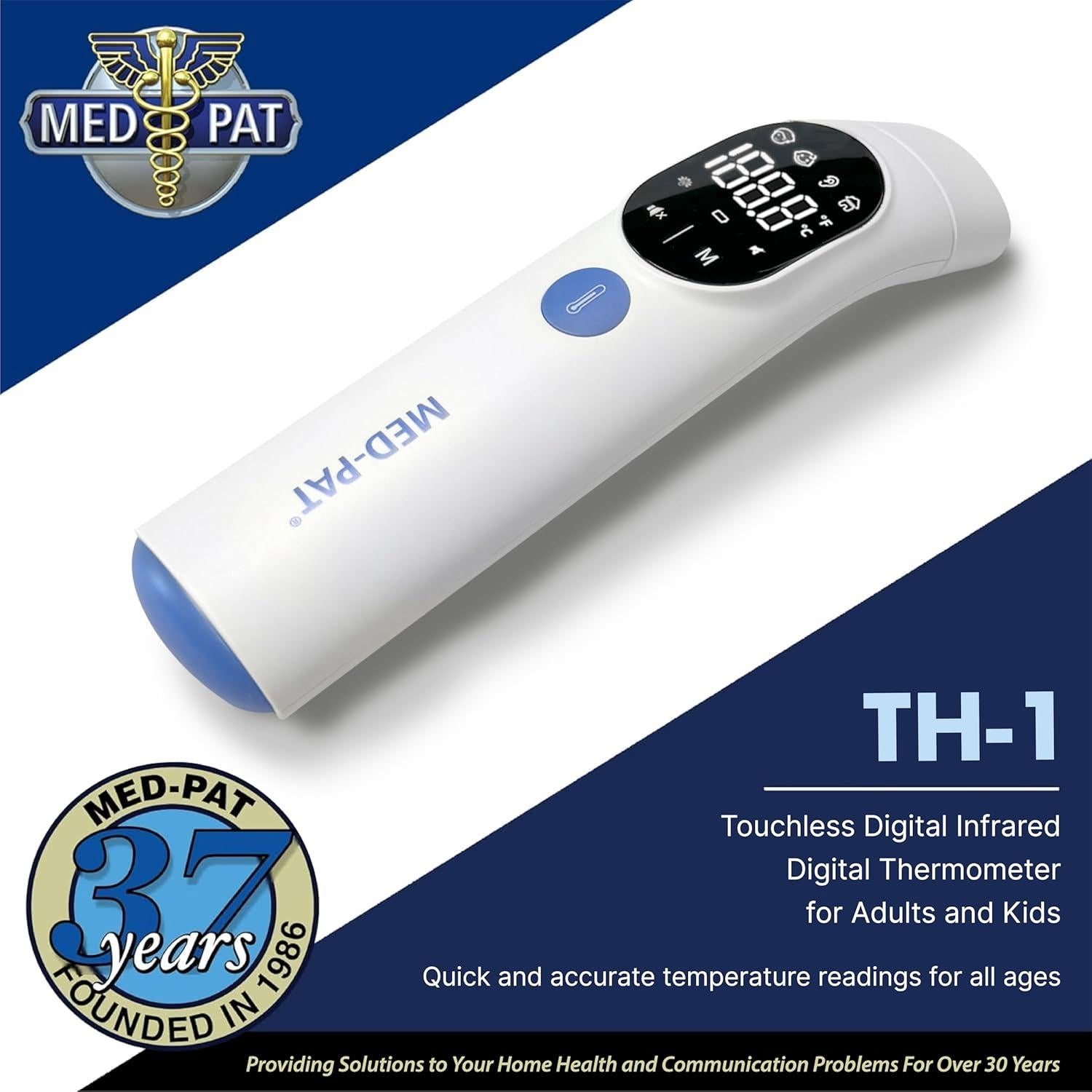 Termómetro Digital Infrarrojo Med-Pat TH-1 - 1 Segundo, Alerta de Fiebre
