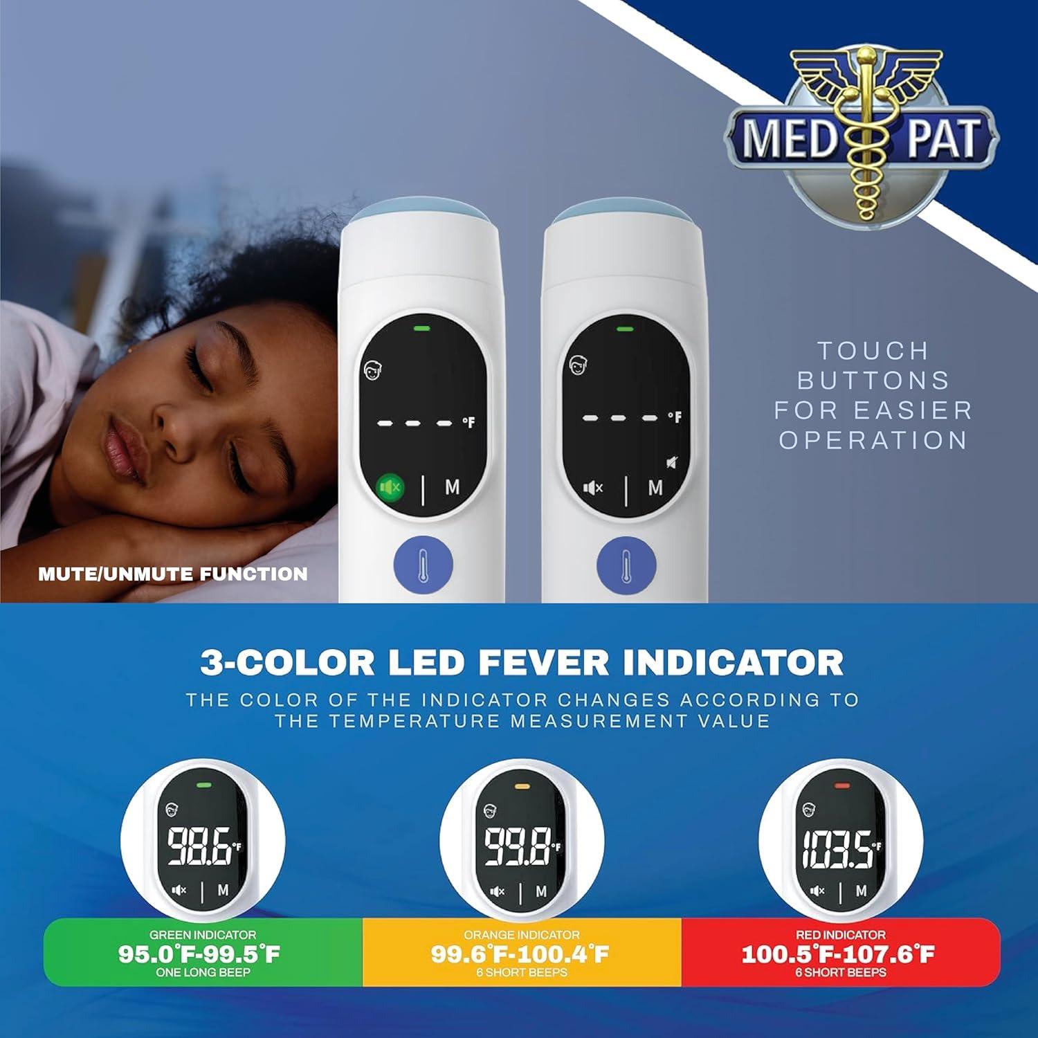 Termómetro Digital Infrarrojo Med-Pat TH-1 - 1 Segundo, Alerta de Fiebre