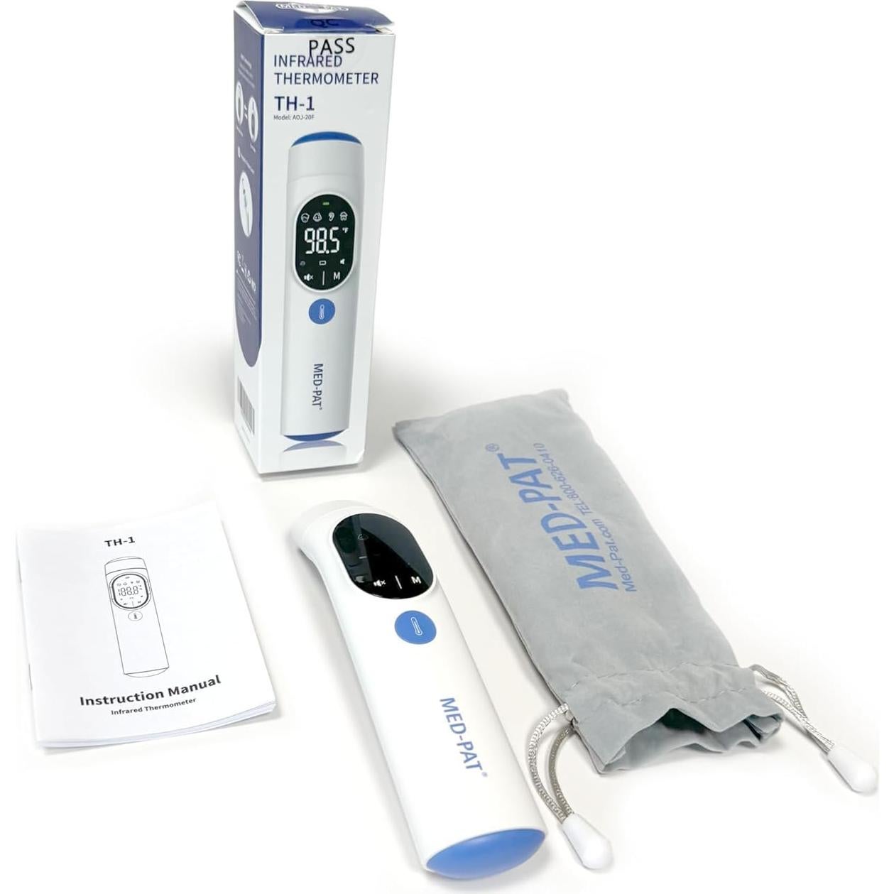 Termómetro Digital Infrarrojo Med-Pat TH-1 - 1 Segundo, Alerta de Fiebre