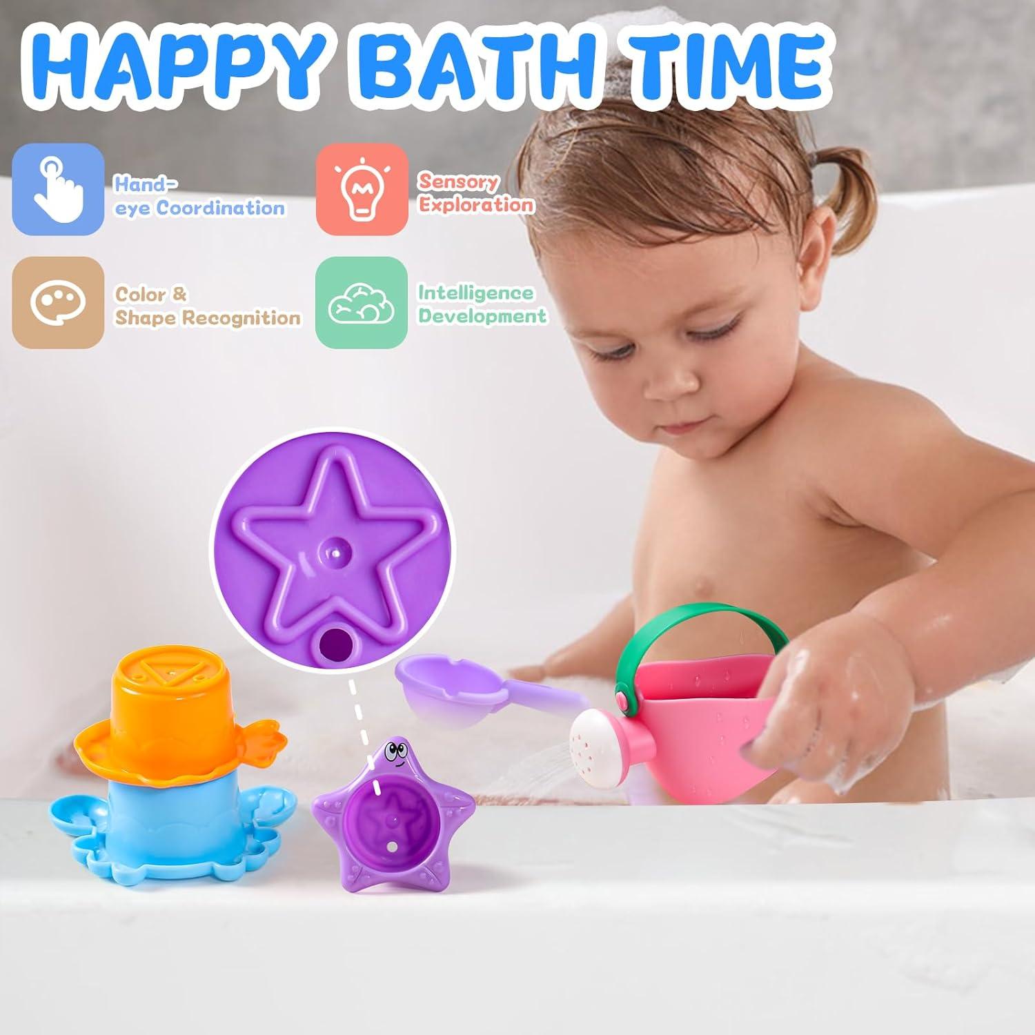 Juguetes de baño Fajiabao para bebés 5 PCS - Sin moho