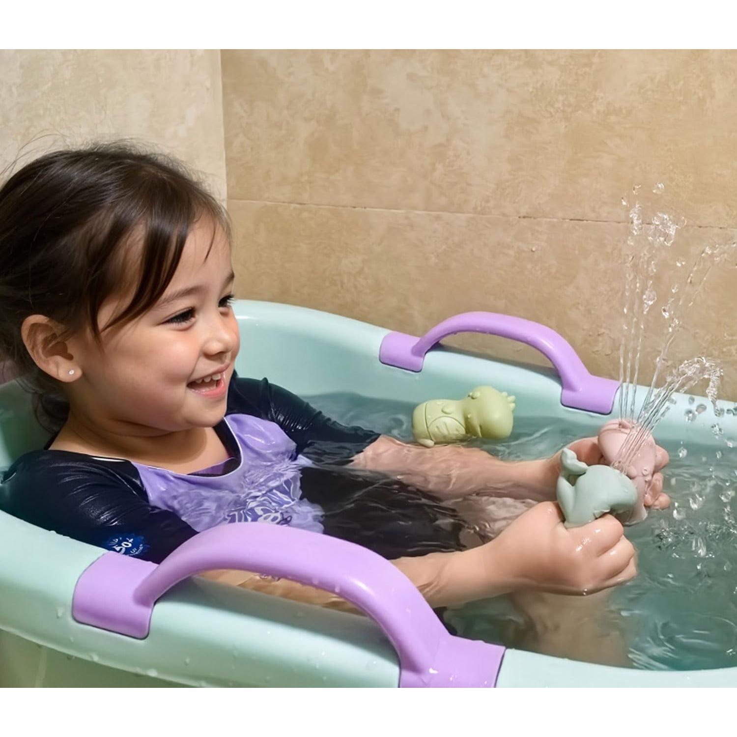 Juguetes de Baño de Silicona Ginbear - 4 Piezas Libres de Moho