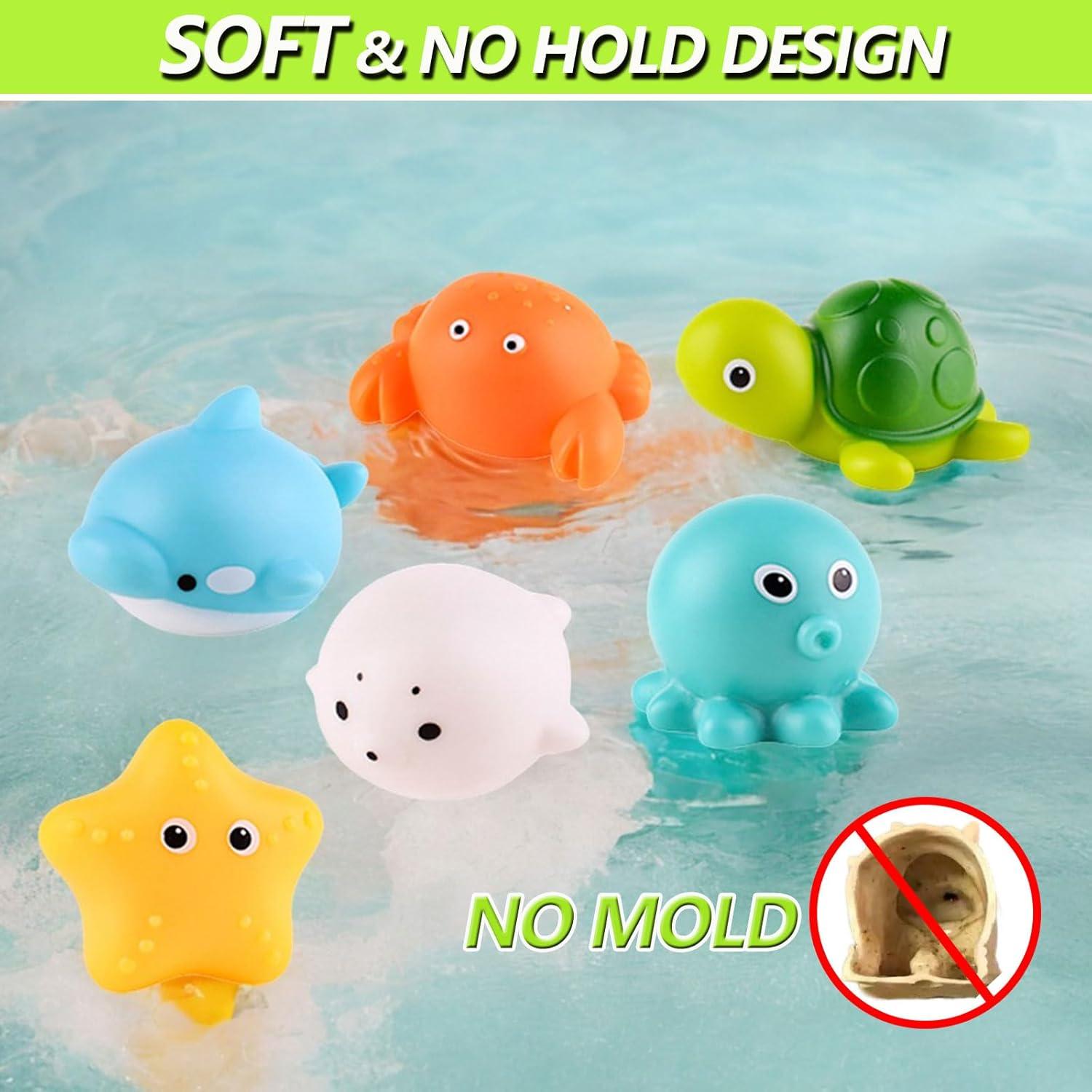 Juguetes de Baño para Bebés TOPTSOFI - 10 Piezas Animales Marinos