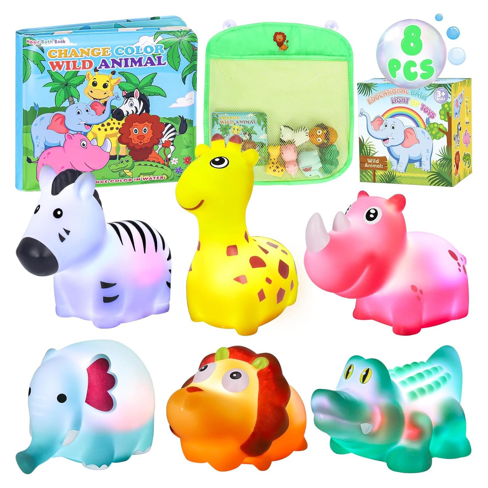 Juguetes de baño iluminados Jialin para niños 8 piezas