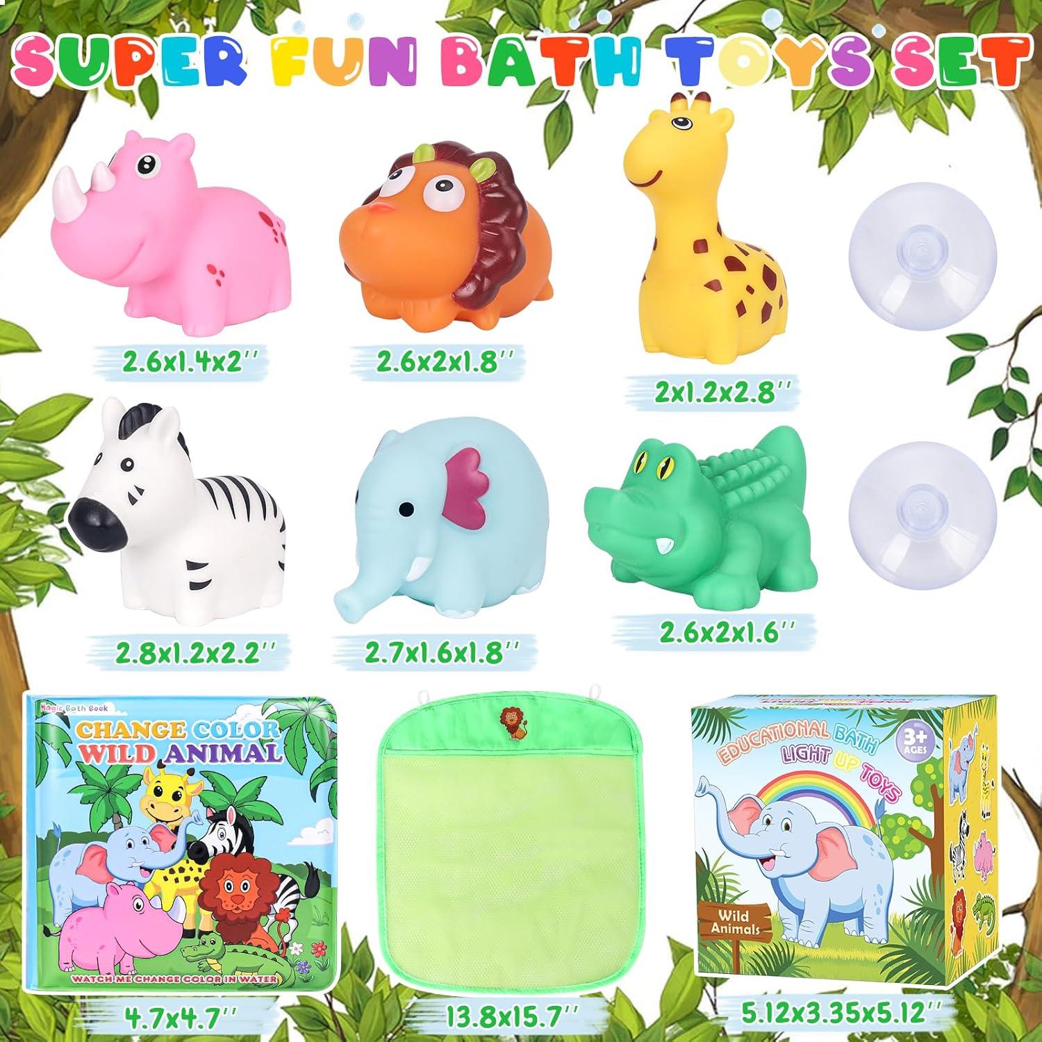 Juguetes de baño iluminados Jialin para niños 8 piezas