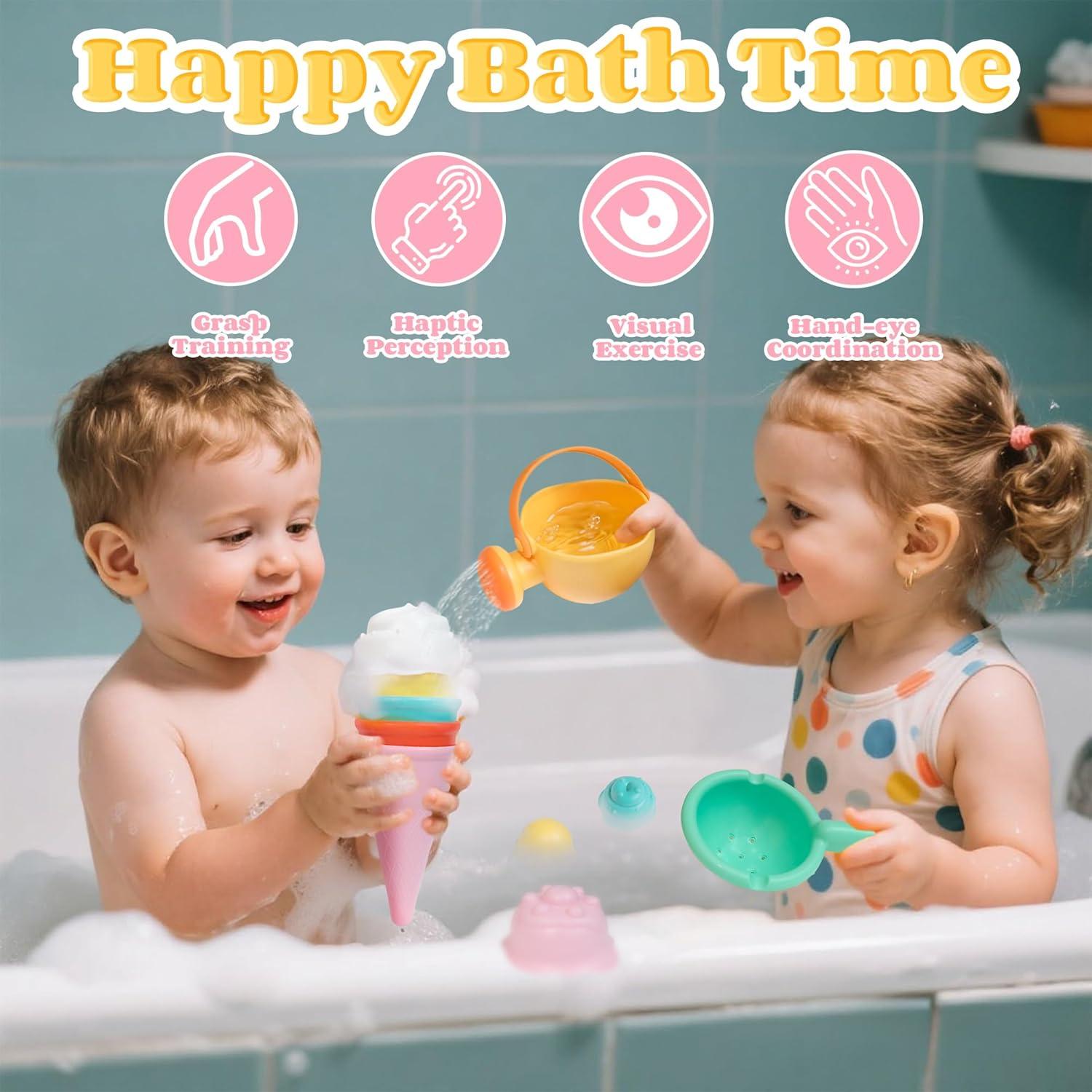 Juguetes de Baño Voohek 6 Piezas para Bebés 1-3 Años