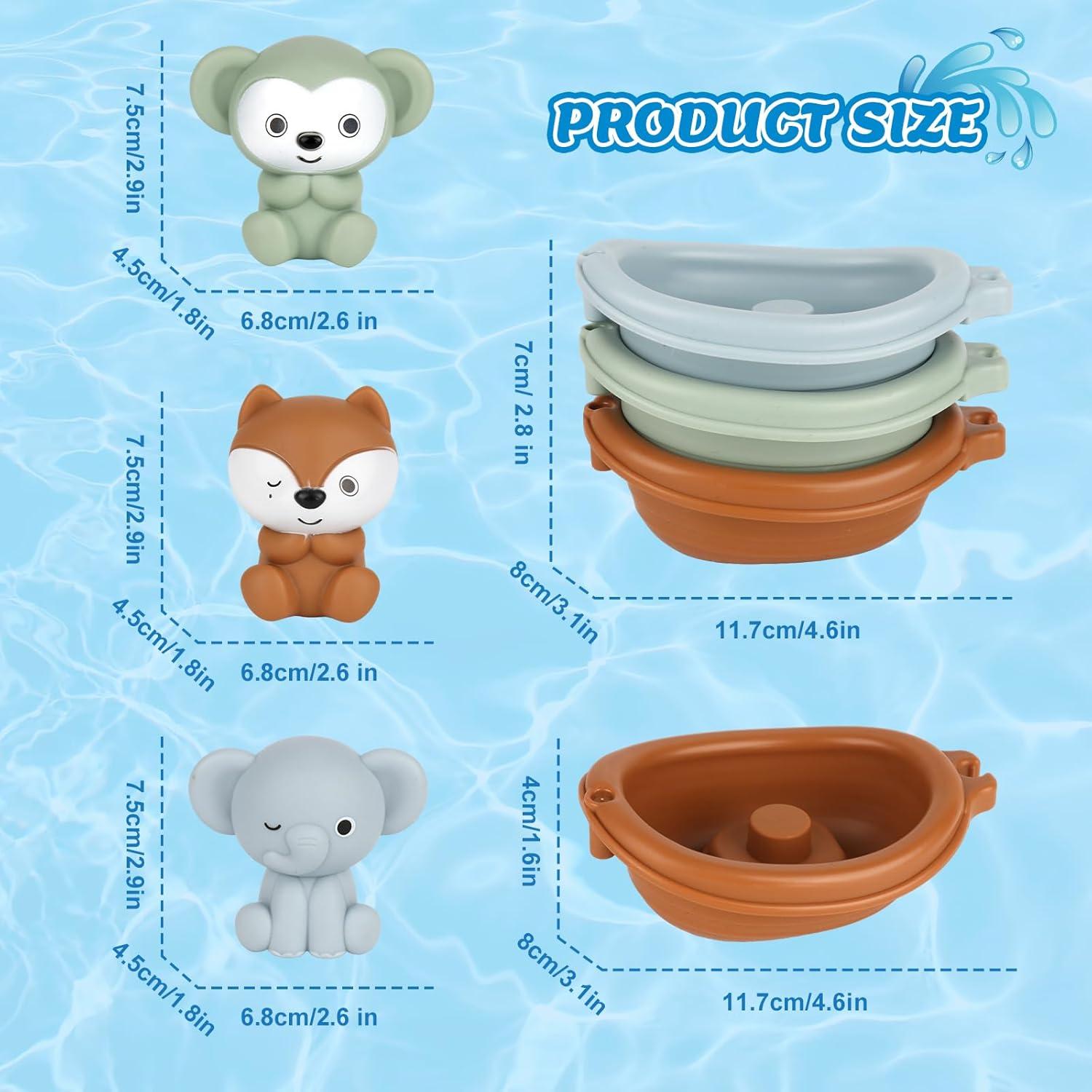 Juguetes de baño SOSUSHOE - 3 Barcos y 3 Marionetas Dedo