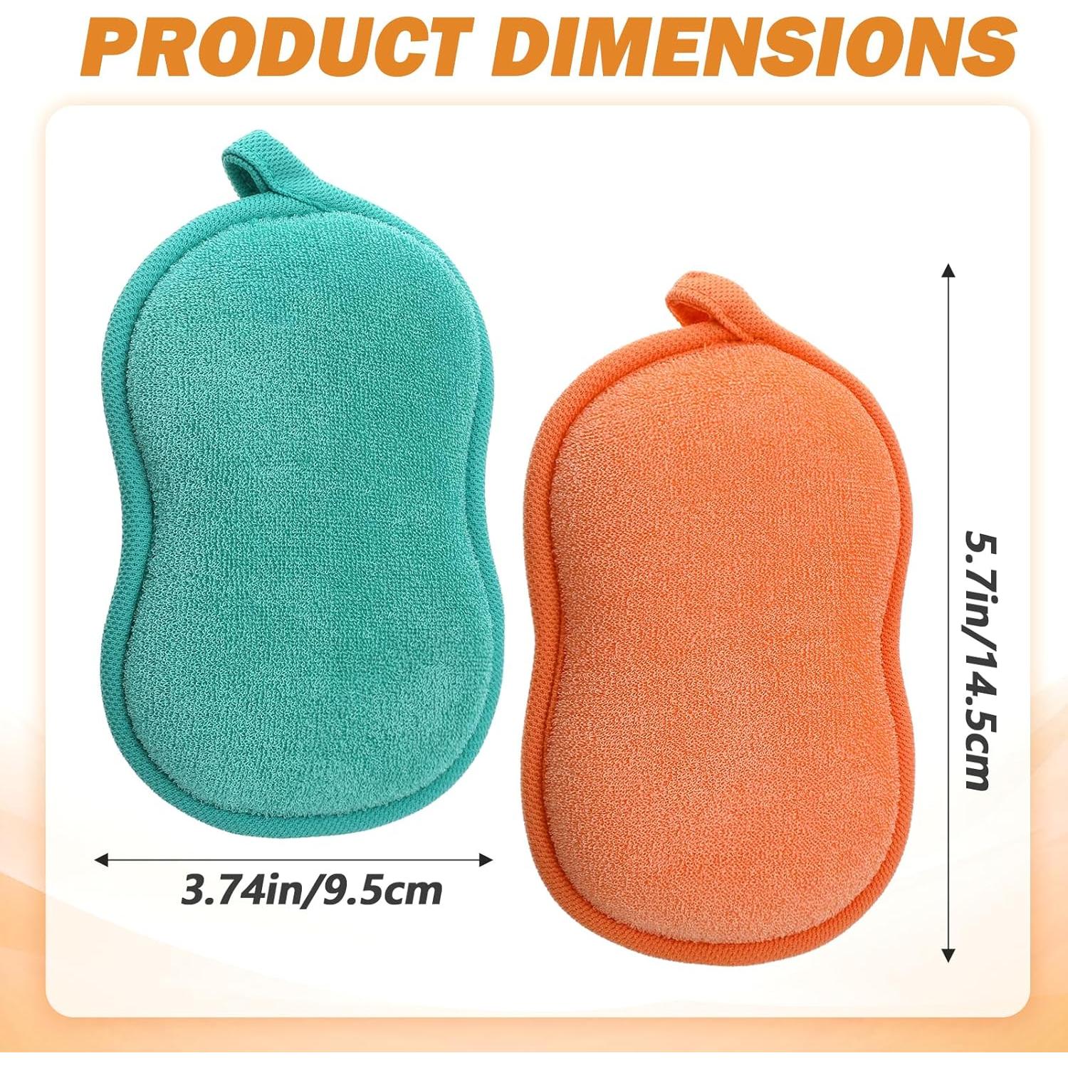 Esponjas Corporales Exfoliantes Xinjoduz 2 Pcs Verde Naranja