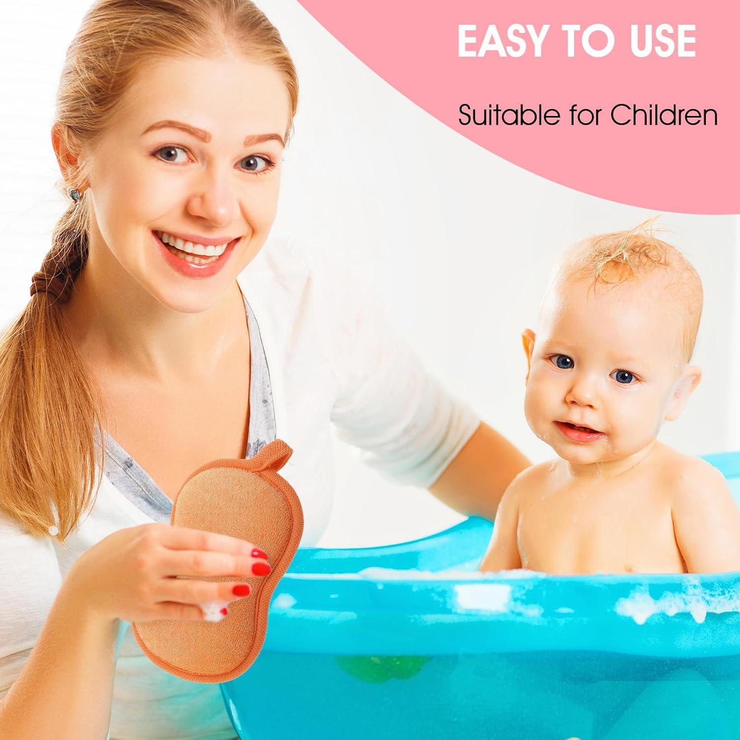 Esponja de Baño para Bebés 2 Pcs Suave y Absorbente