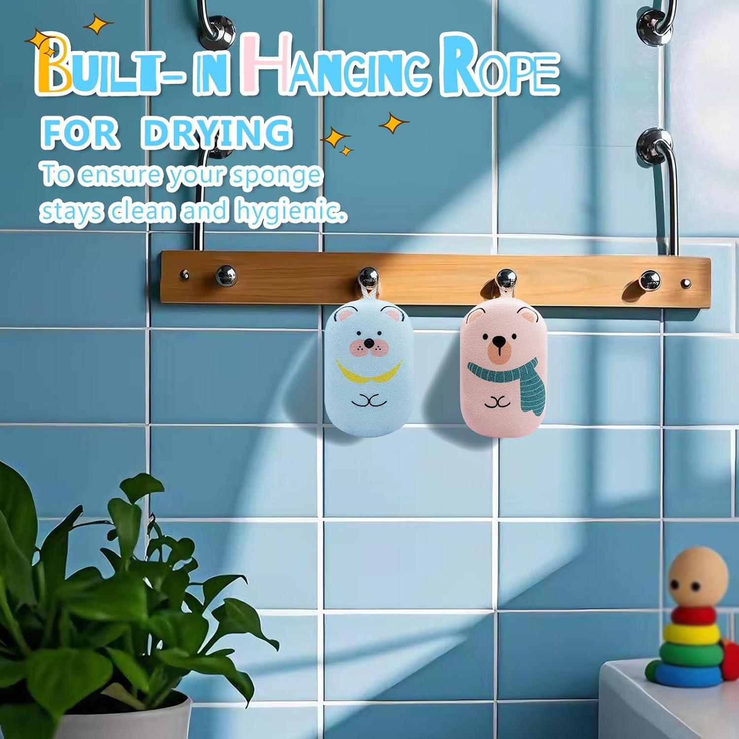 Esponja de Baño Exfoliante Suave JieLiLeHome - Paquete de 3 Animales